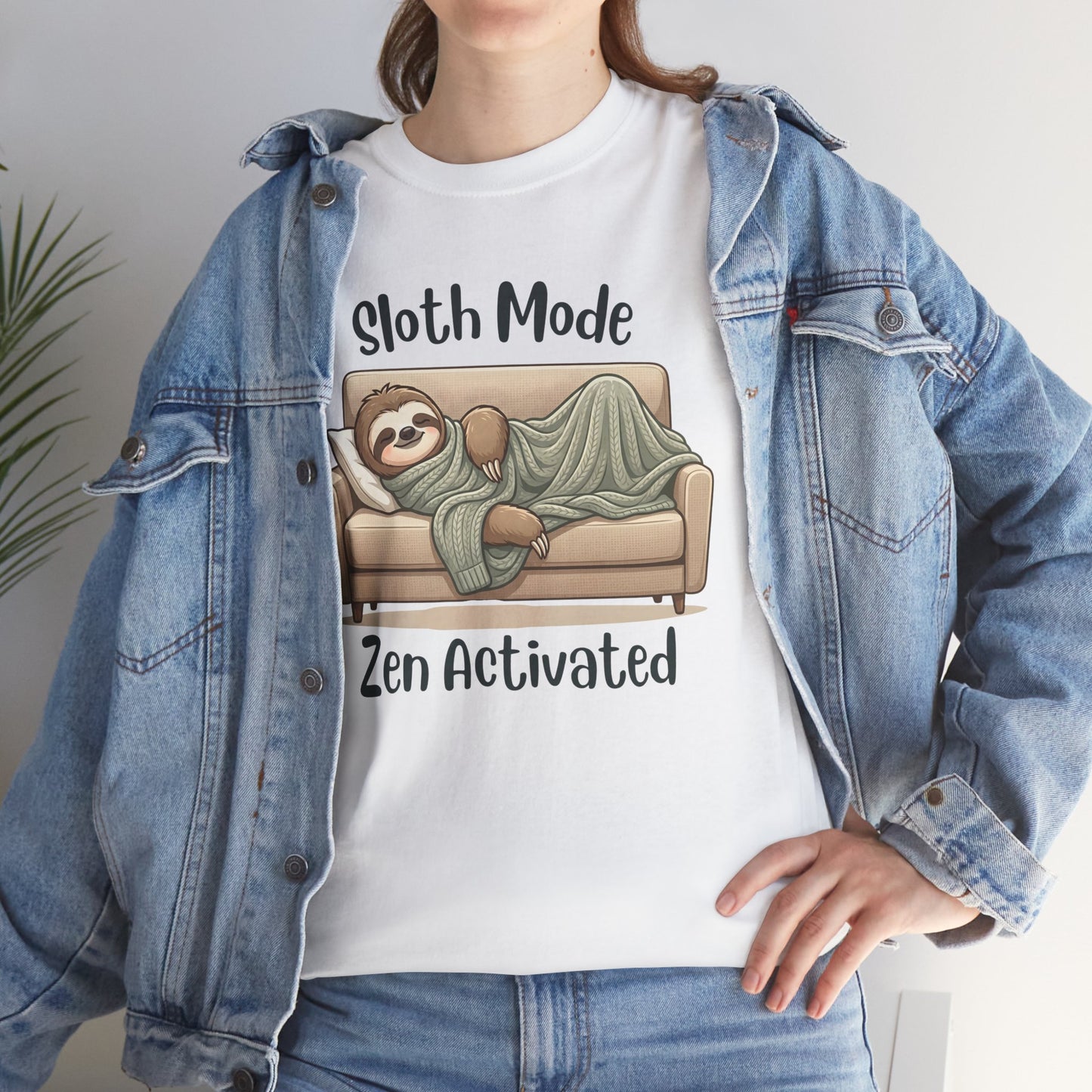 Funny Sloth T-Shirt – “Sloth Mode, Zen Activated” Cute Relaxing Tee - 14844