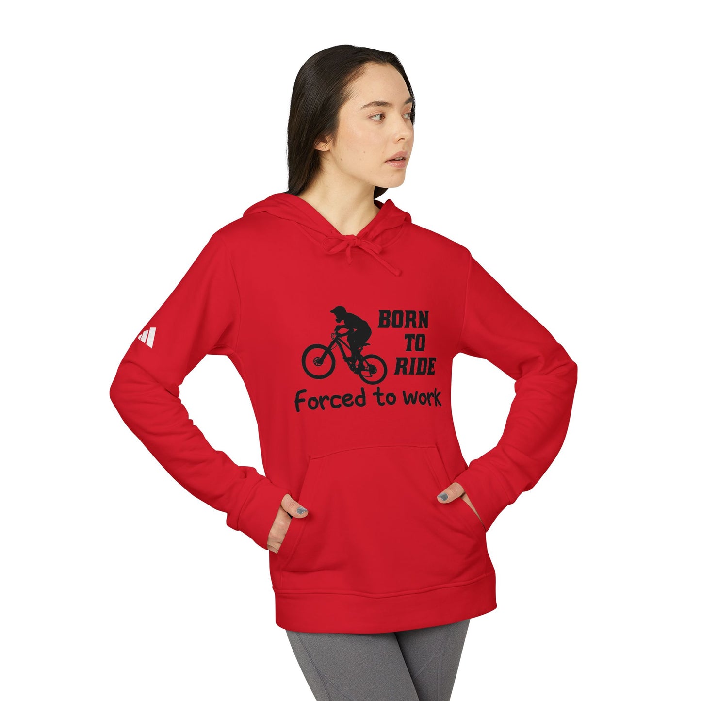 Born To Ride, Forced To Work - Adidas Unisex Fleece Hoodie