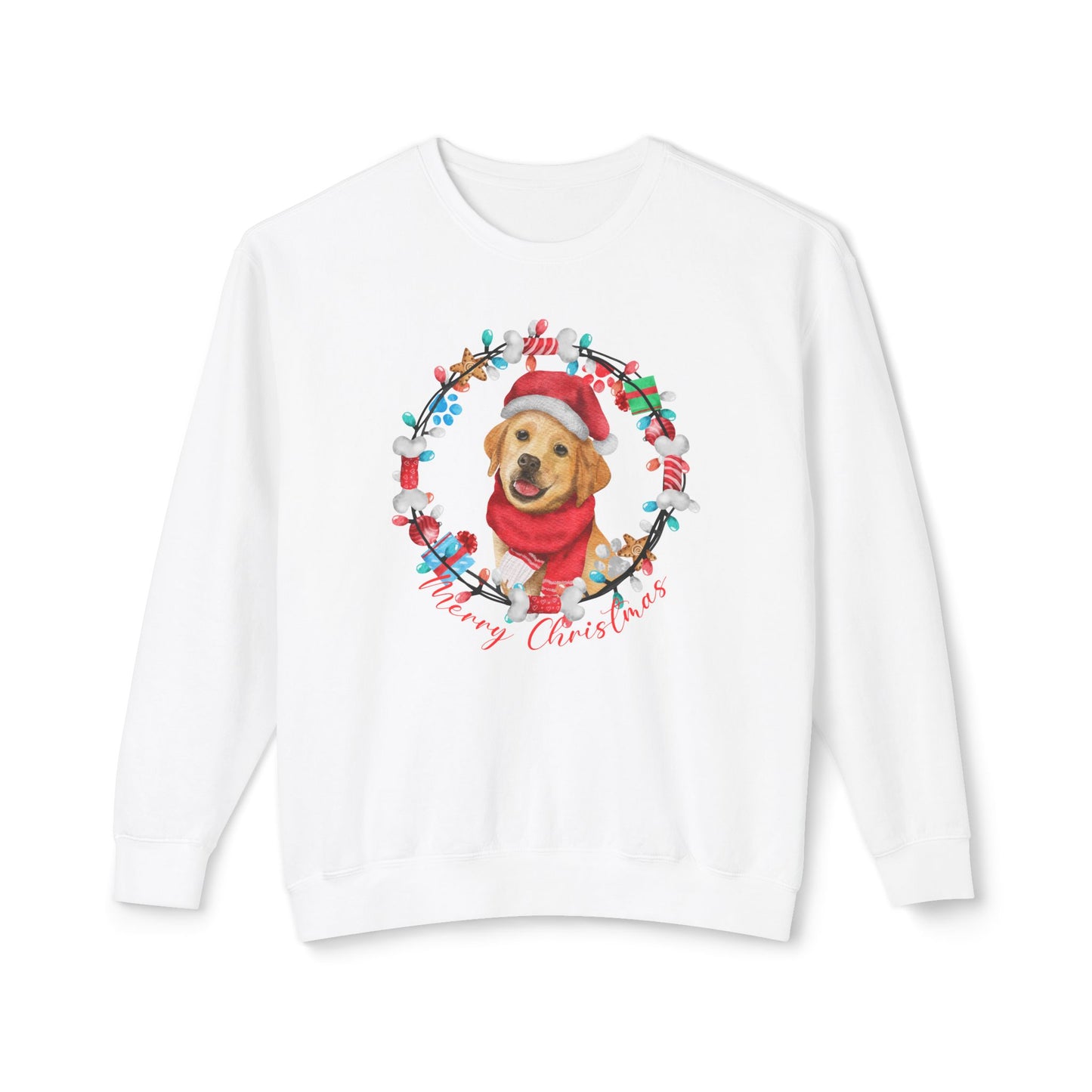 Christmas Dog - Unisex Lightweight Crewneck Sweatshirt - 10309