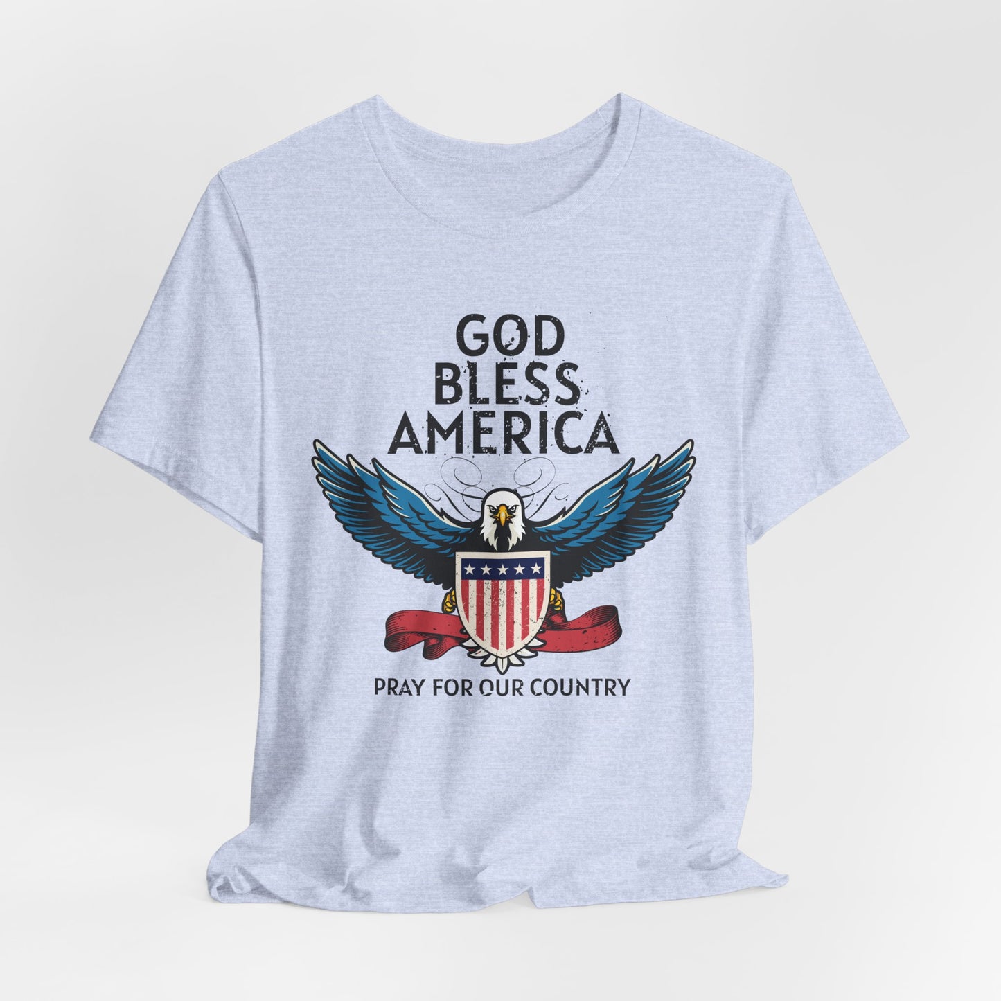 God Bless America Unisex Tee | Patriotic Shirt, American Eagle Design, Casual Wear, Independence Day, Gifts for Veterans - 13786