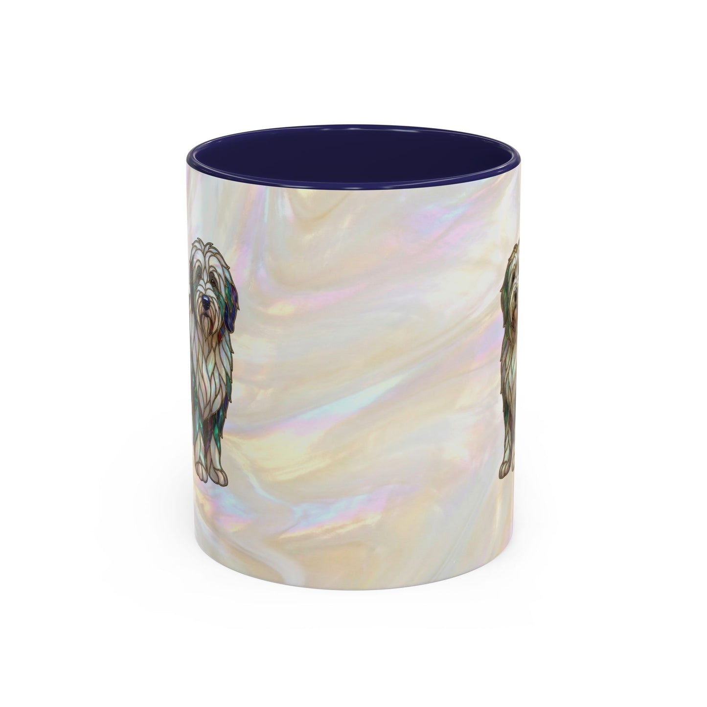 English Sheepdog Accent Coffee Mug -Stained Glass Style (11/15oz) - 14631