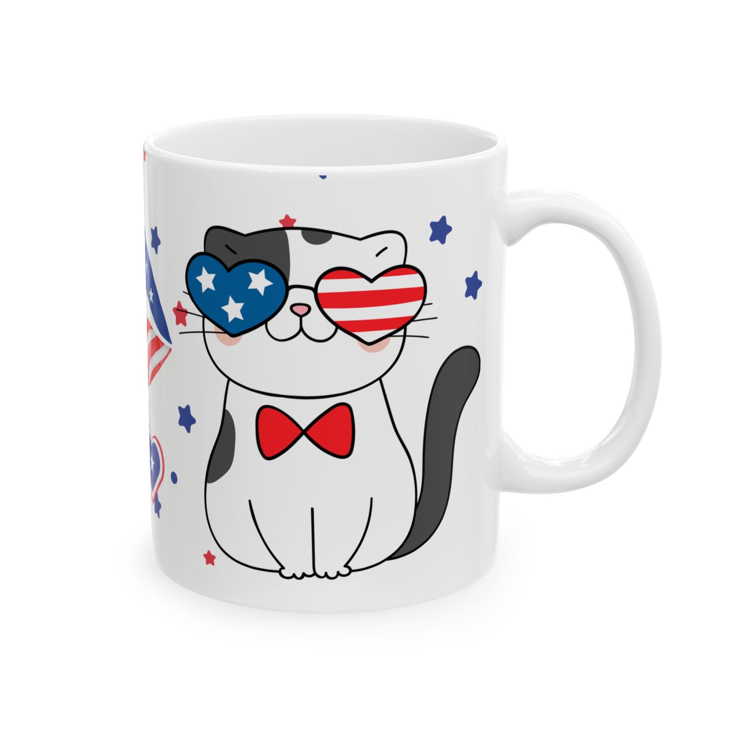 July 4, Cat's Kiss - Ceramic Mug, (11oz, 15oz) - 10586