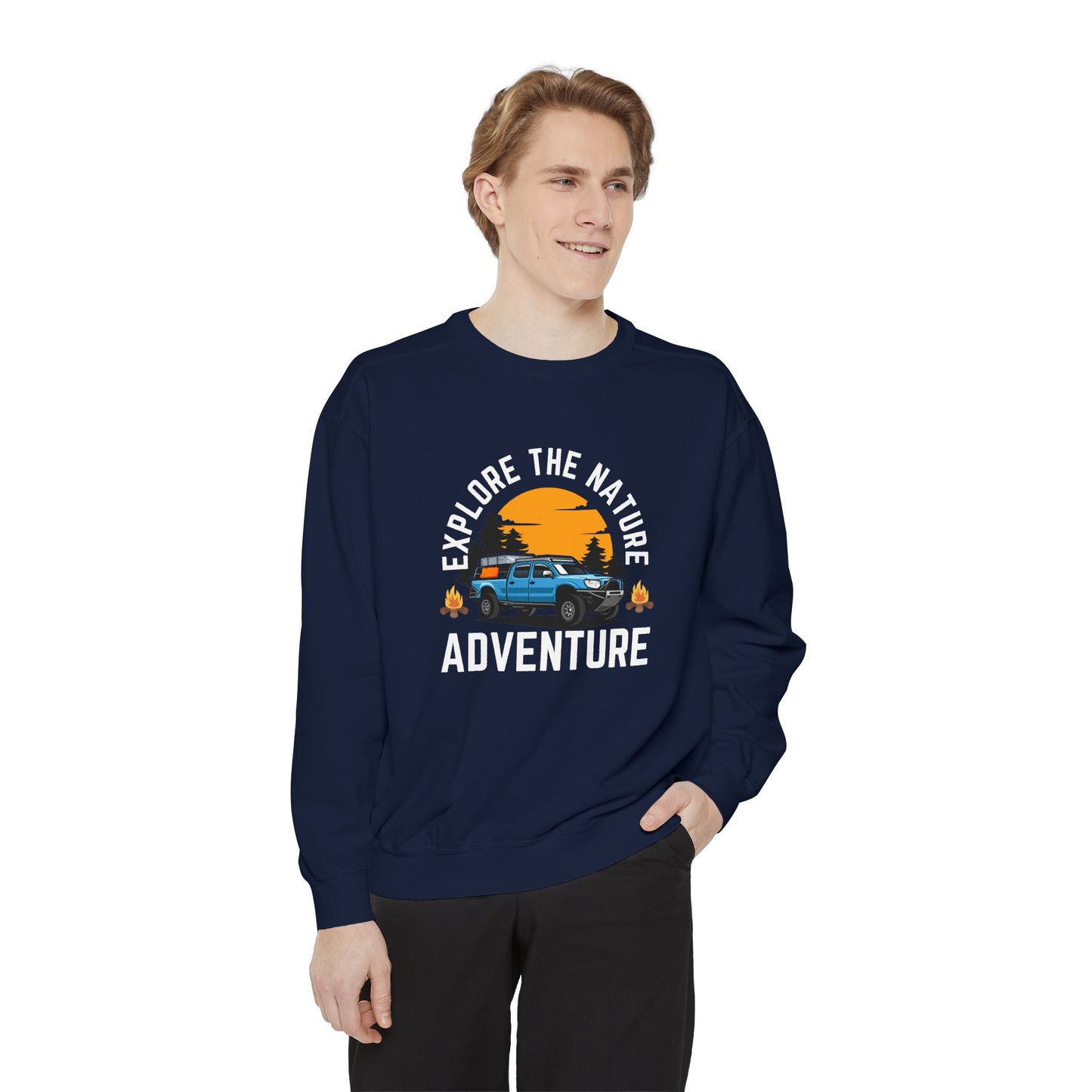 Explore the Nature - Unisex Garment-Dyed Sweatshirt - 10619