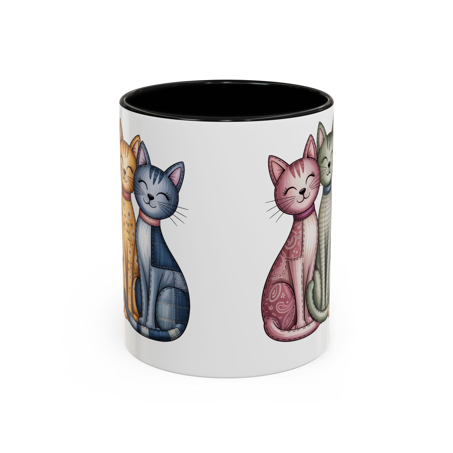 Happy Cats Illustration Mug – Colorful Cat Art Coffee Cup (11oz / 15oz) - 14769