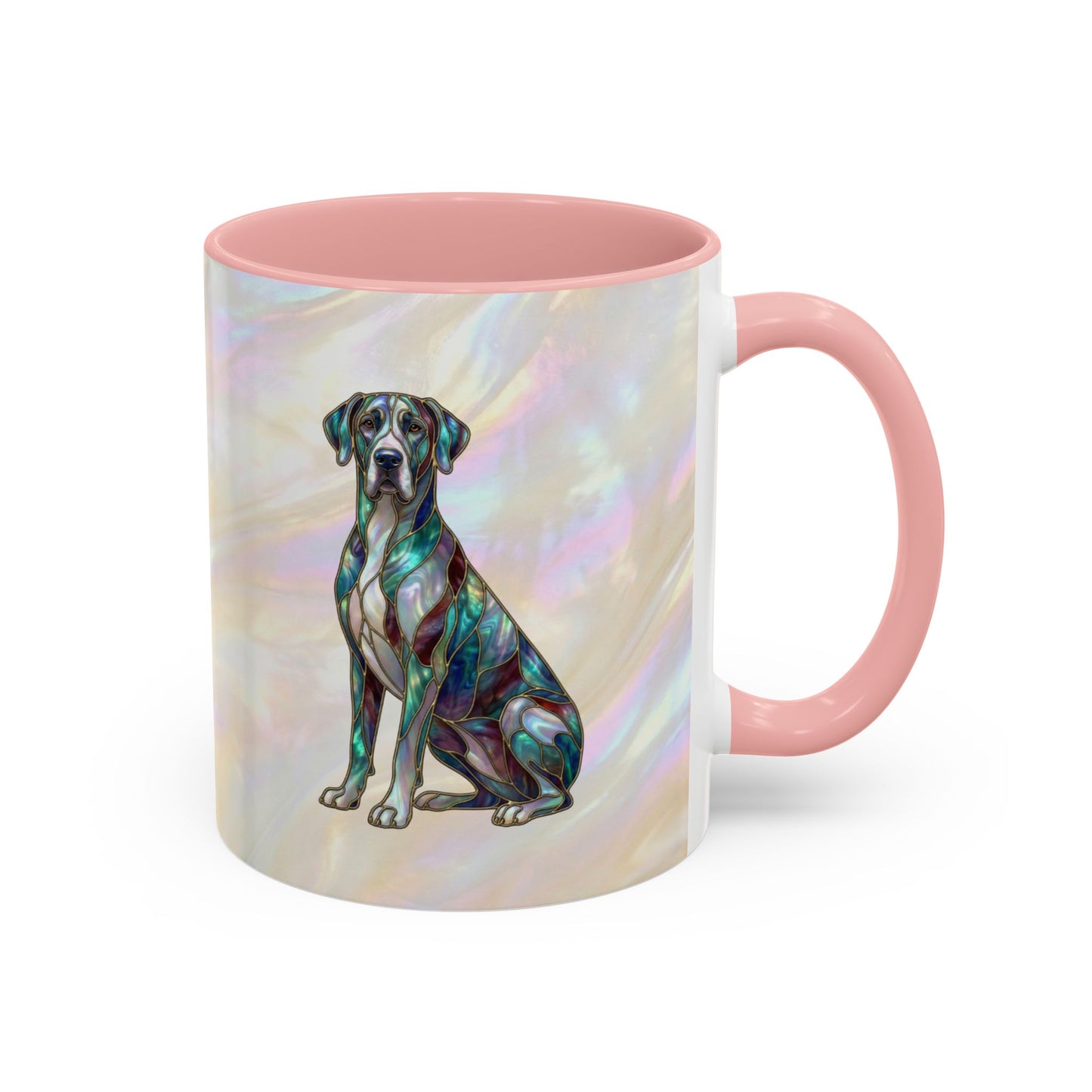 Personalized Great Dane Dog Mug — Stained Glass Design (11/15 oz) - 14550