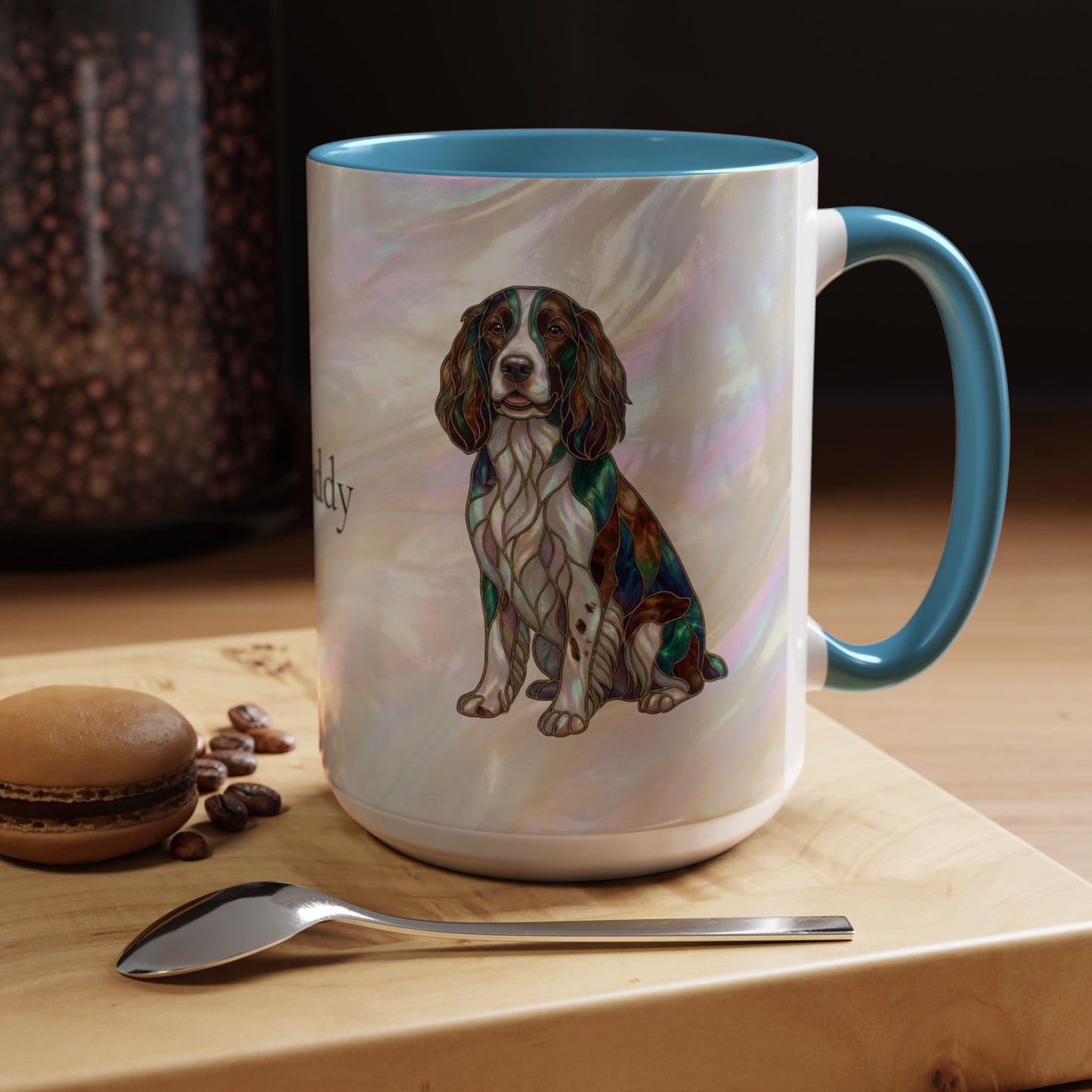 Springer Spaniel Accent Coffee Mug – Stained Glass Design 11/15oz - 14648