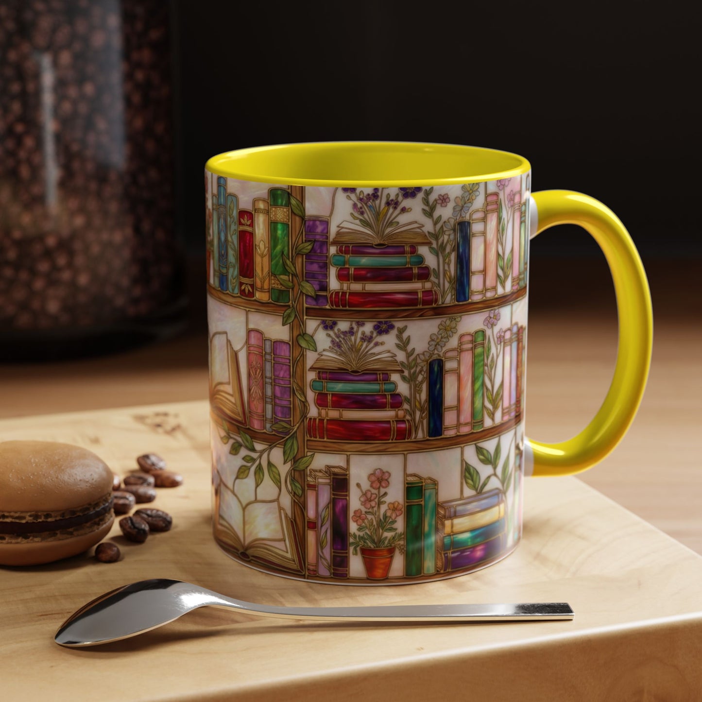 Bookish Accent Coffee Mug — Stained Glass Design (11/15 oz) - 14528