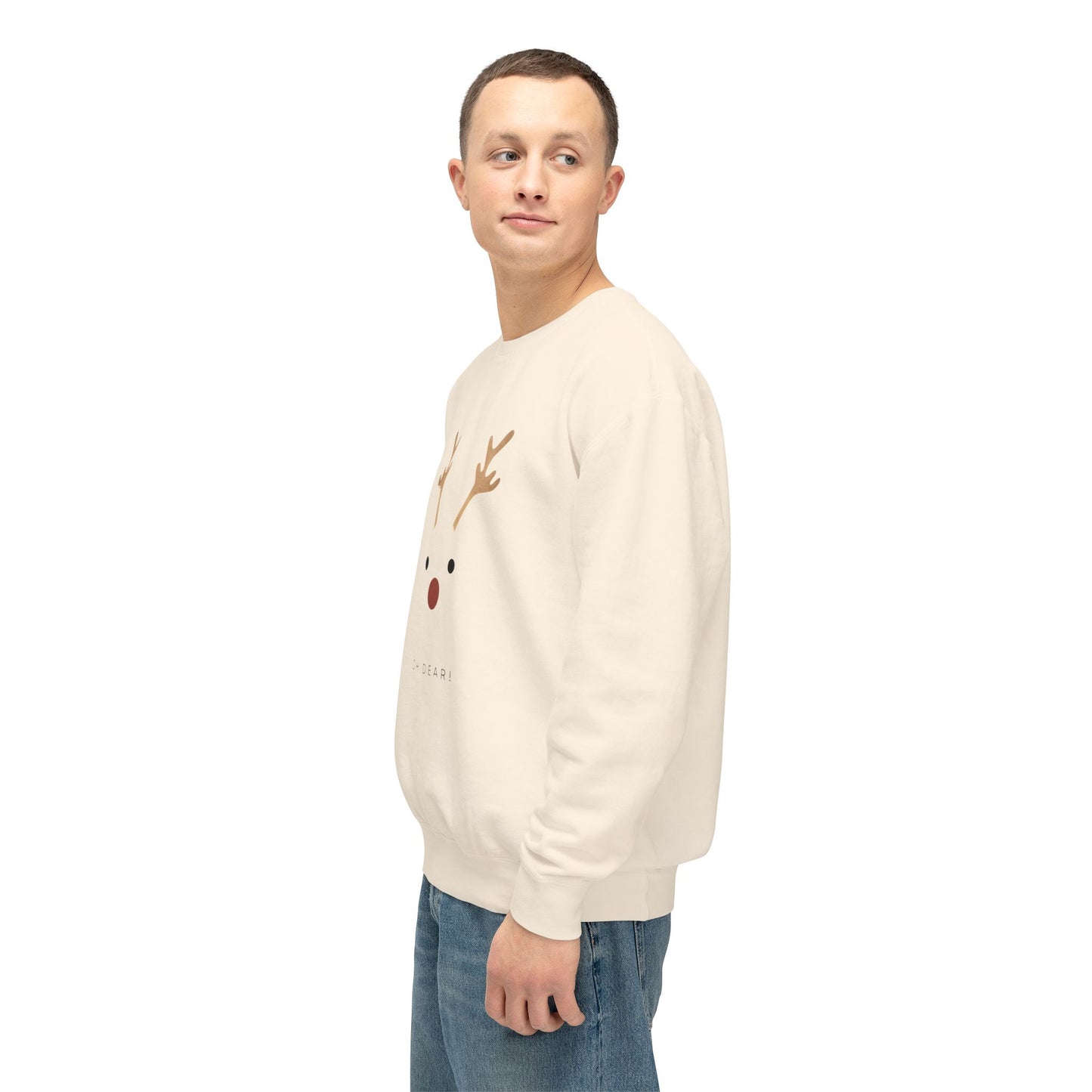 Reindeer, Oh Dear! - Unisex Lightweight Crewneck Sweatshirt - 10486