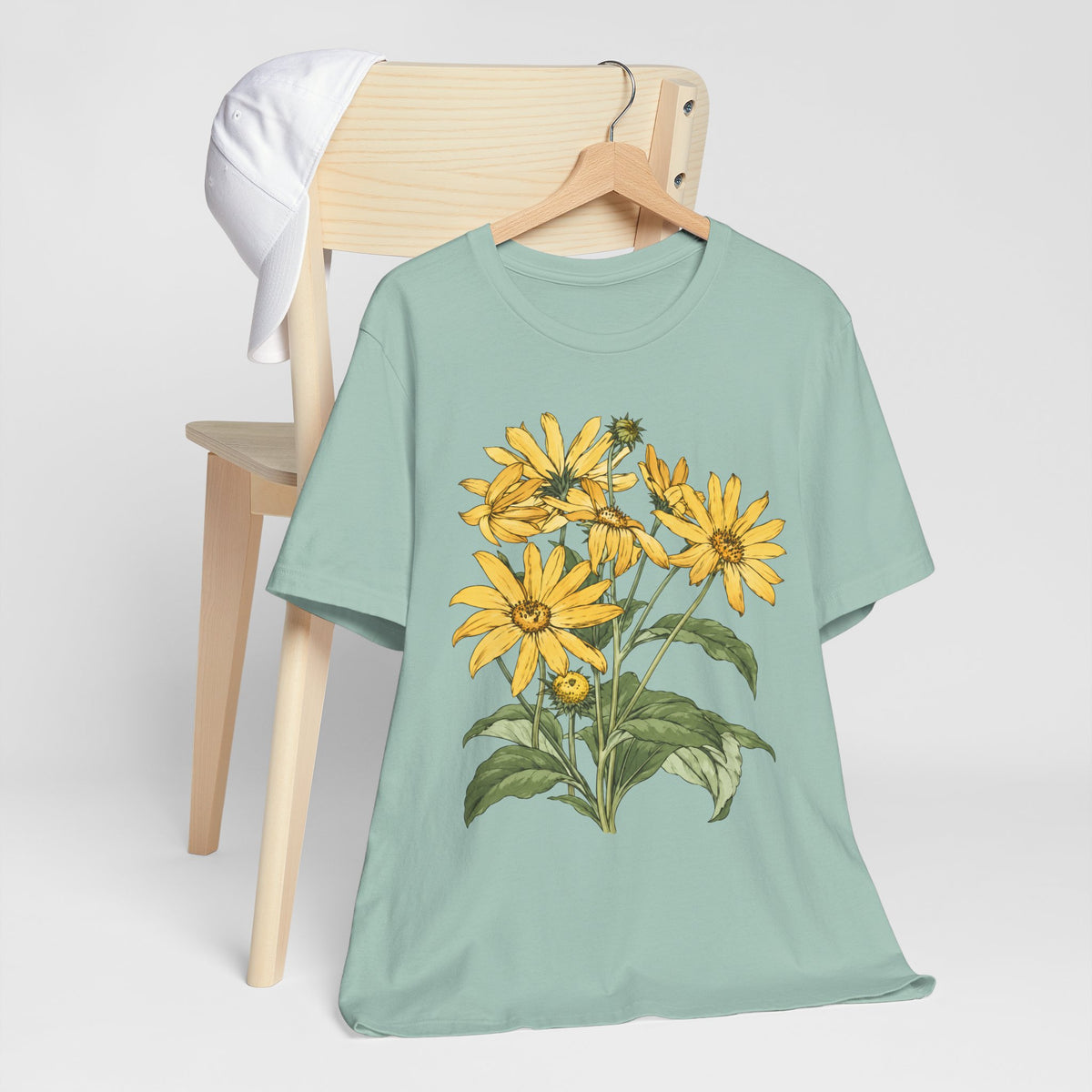 Yellow Daisy Botanical T-Shirt, Vintage Floral Garden Tee - 14503