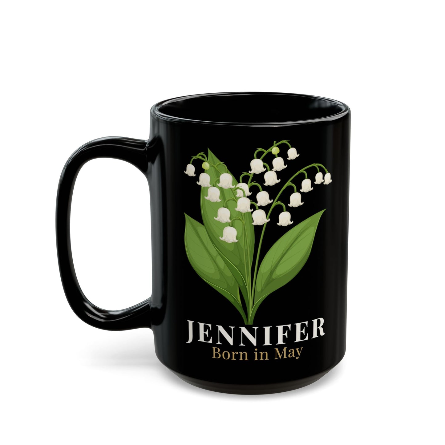 Jennifer Born in May Lily of the Valley Mug | Personalized Custom Name Mug -  14896