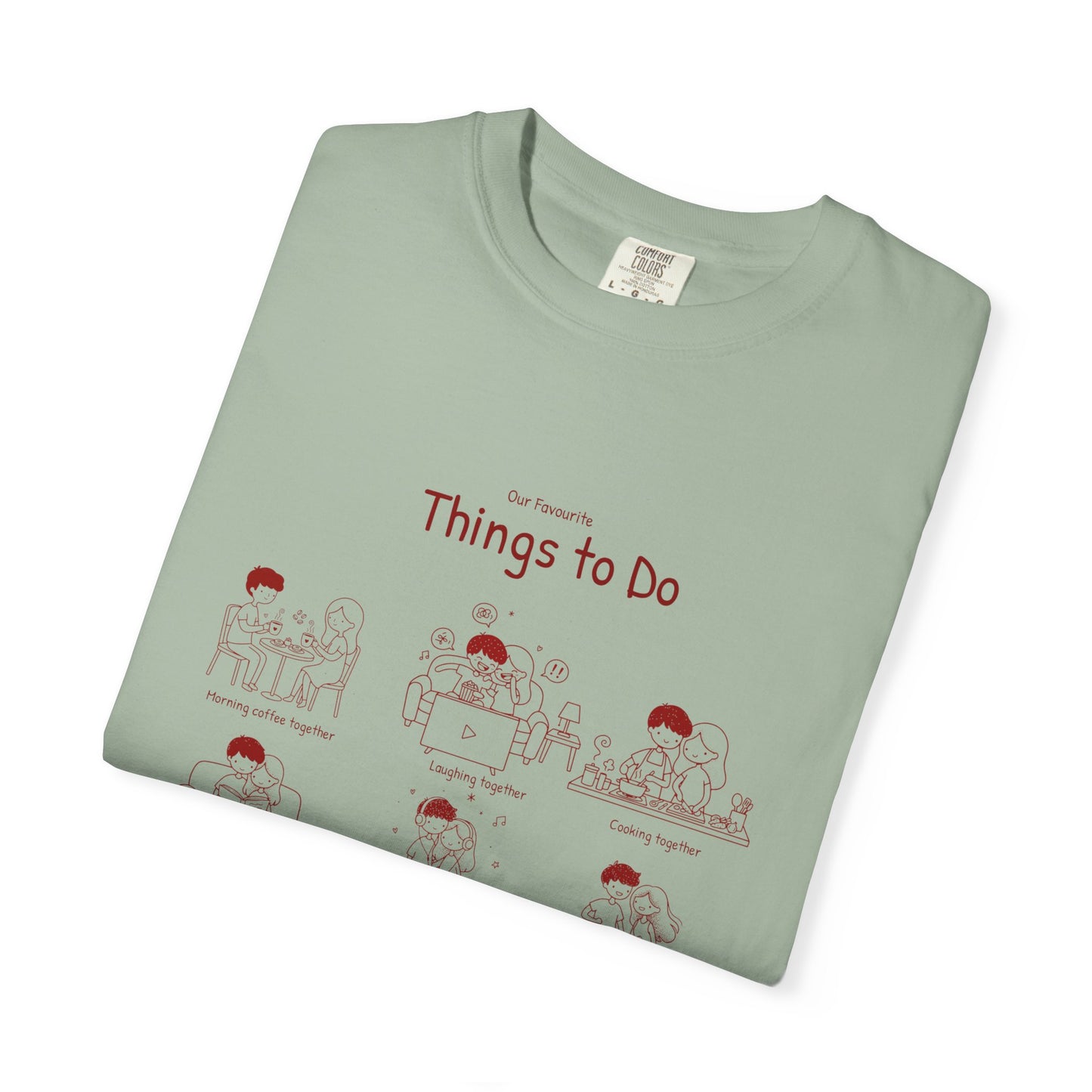 Our Favourite Things to Do Together – Personalised Valentine’s Illustration T-Shirt Gift - 14724