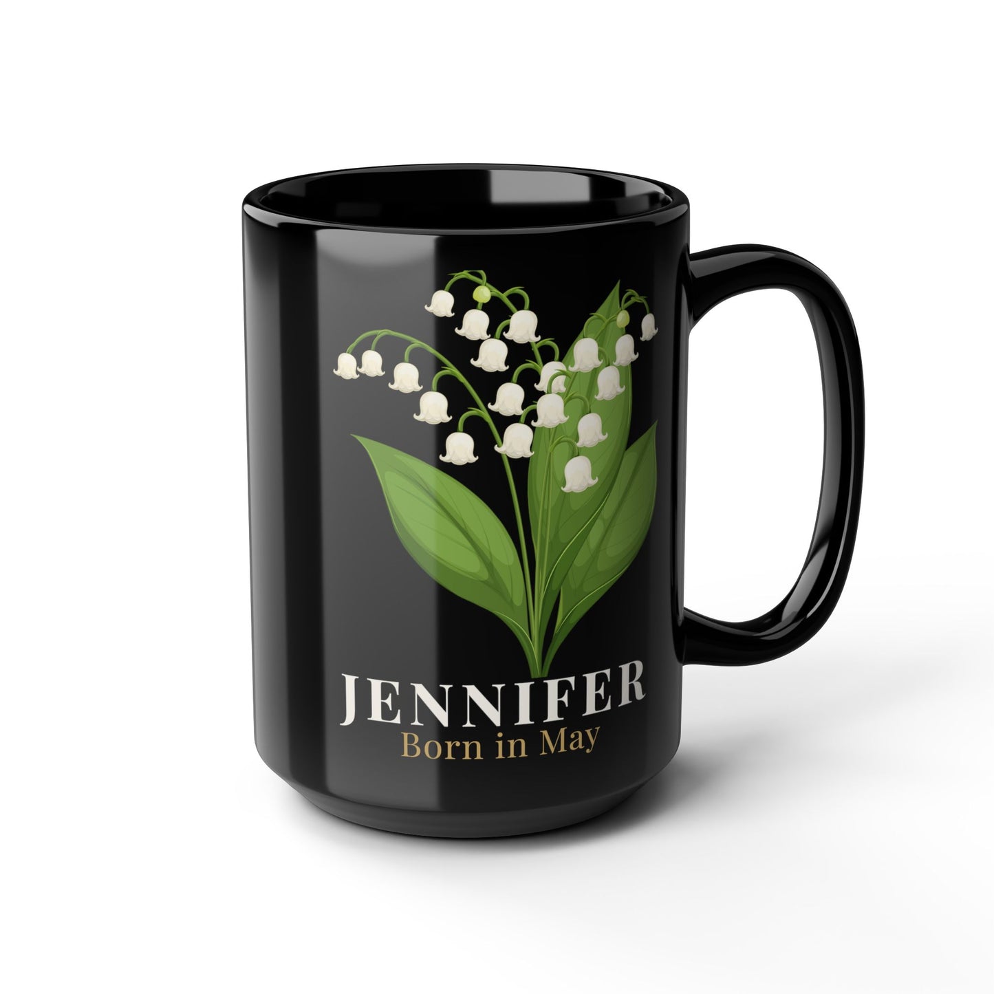 Jennifer Born in May Lily of the Valley Mug | Personalized Custom Name Mug -  14896