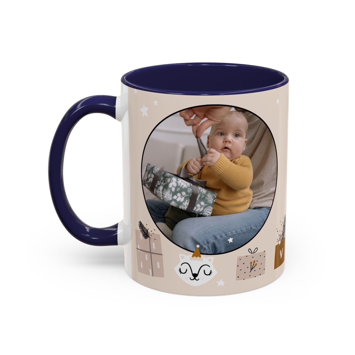 My First Christmas, Customizable - Accent Coffee Mug (11, 15oz) - 10860