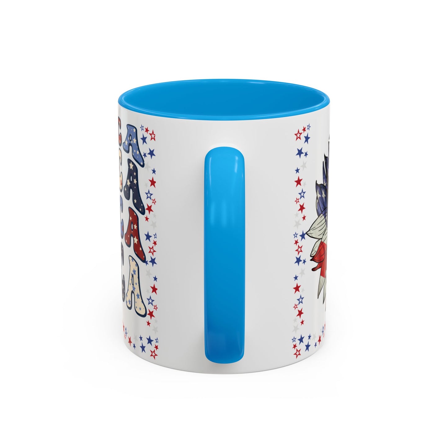 July 4, Red & Blue, Colorful Mugs, 11oz - 10590