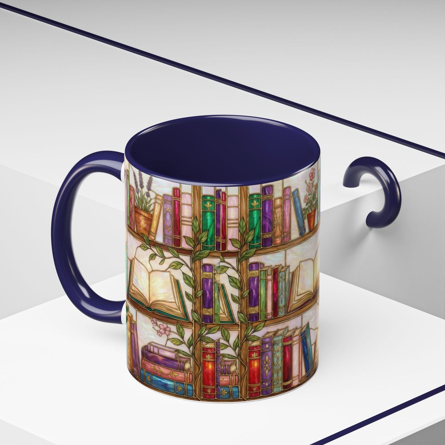 Bookish Accent Coffee Mug — Stained Glass Design (11/15 oz) - 14528