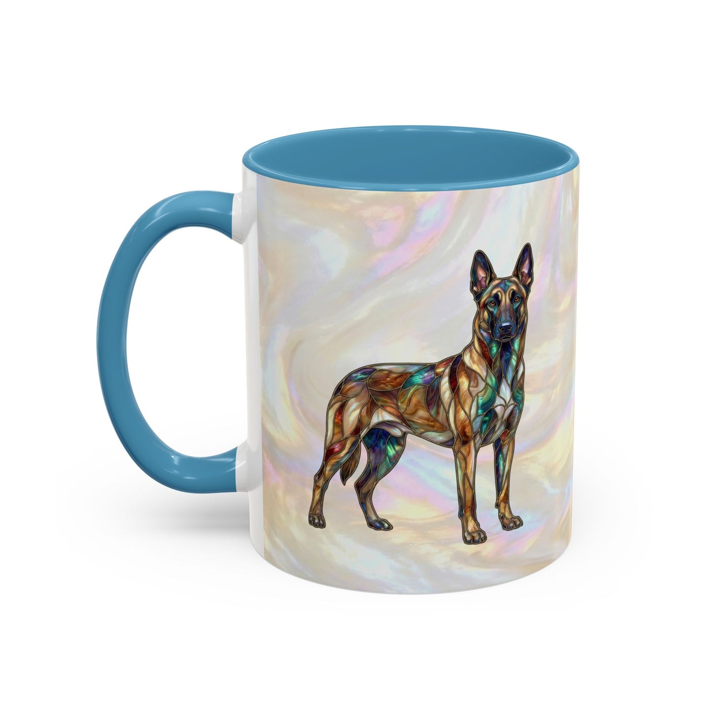 Belgian Malinois Accent Coffee Mug - Stained Glass Design 11oz & 15oz - 14616