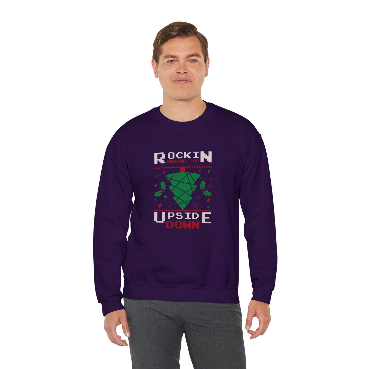 Rocking Around The Tree Upside Down - Unisex Heavy Blend™ Crewneck Sweatshirt