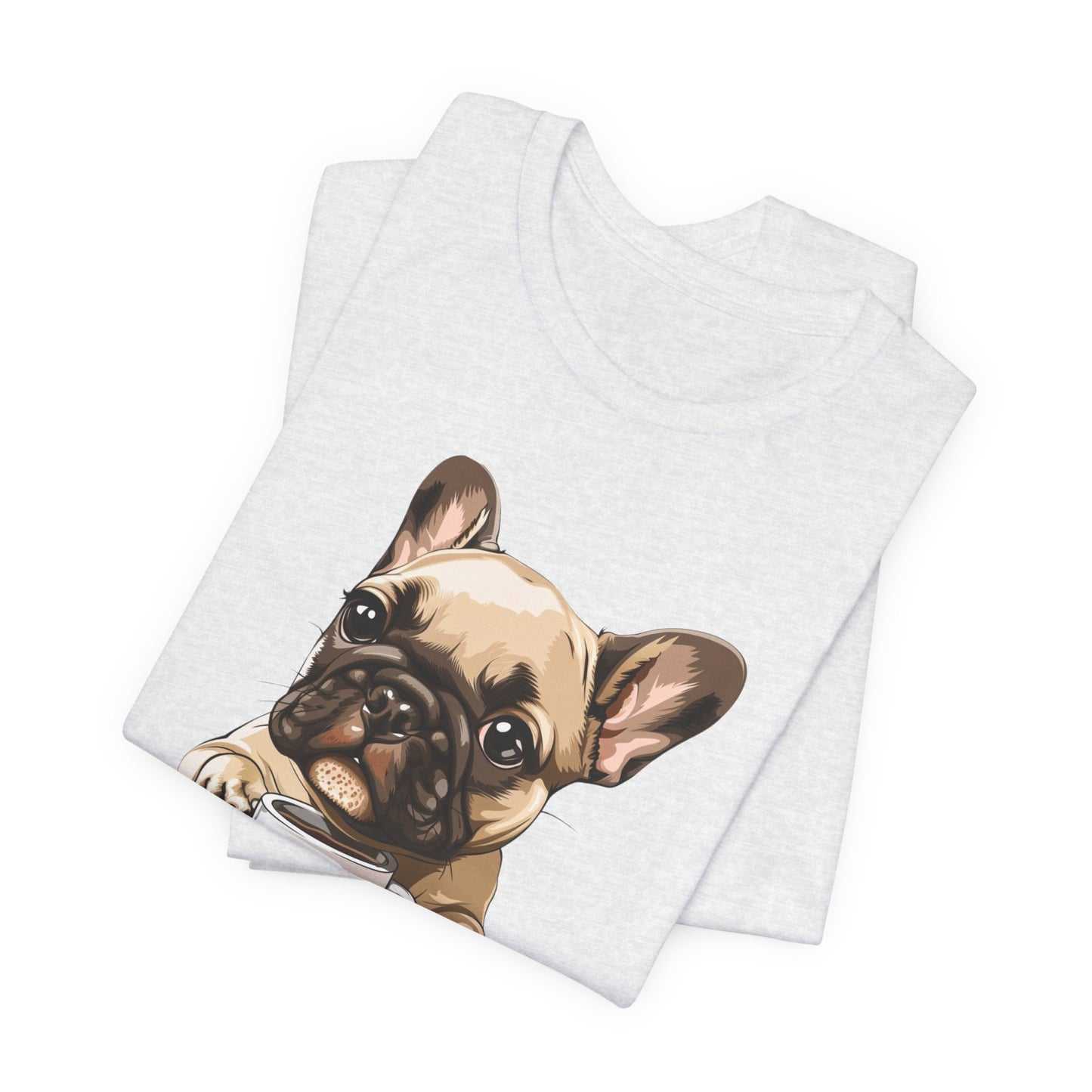 Morning Brew with Frenchie - Unisex Jersey Short Sleeve Tee