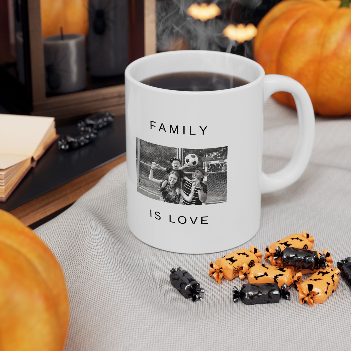 Family is Love, Photos, Customizable - Ceramic Mug, (11oz, 15oz) - 10995