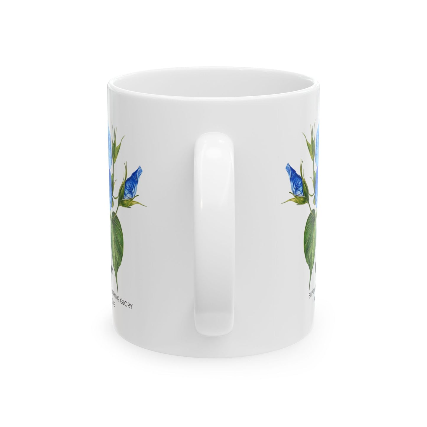 Happy Birthday: Queens Are Born In September, Morning Glory Flower, Customizable - Ceramic Mug, (11oz, 15oz) - 11510