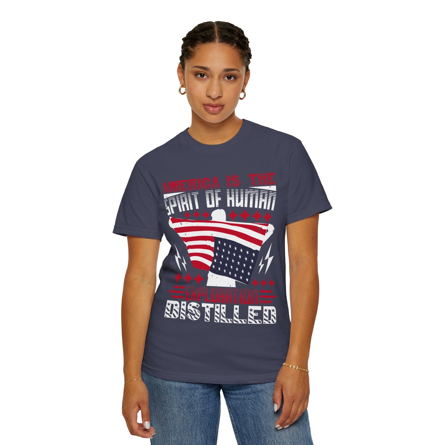 Patriotic Unisex T-Shirt - Spirit of Human Exploration, Independence Day Gift, July 4th Celebration Wear, American Pride Tee - 13792