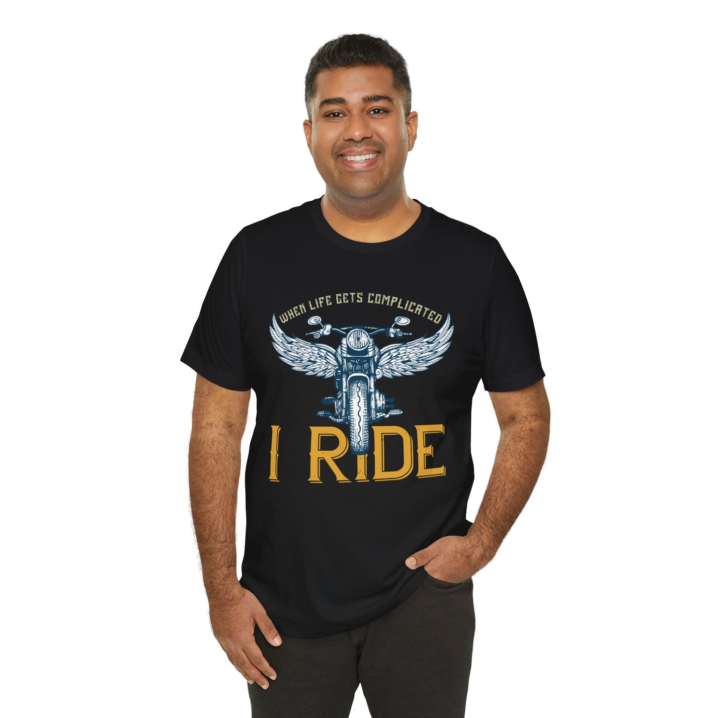 When Life Gets Complicated, I Ride - Unisex Jersey Short Sleeve Tee - 13959