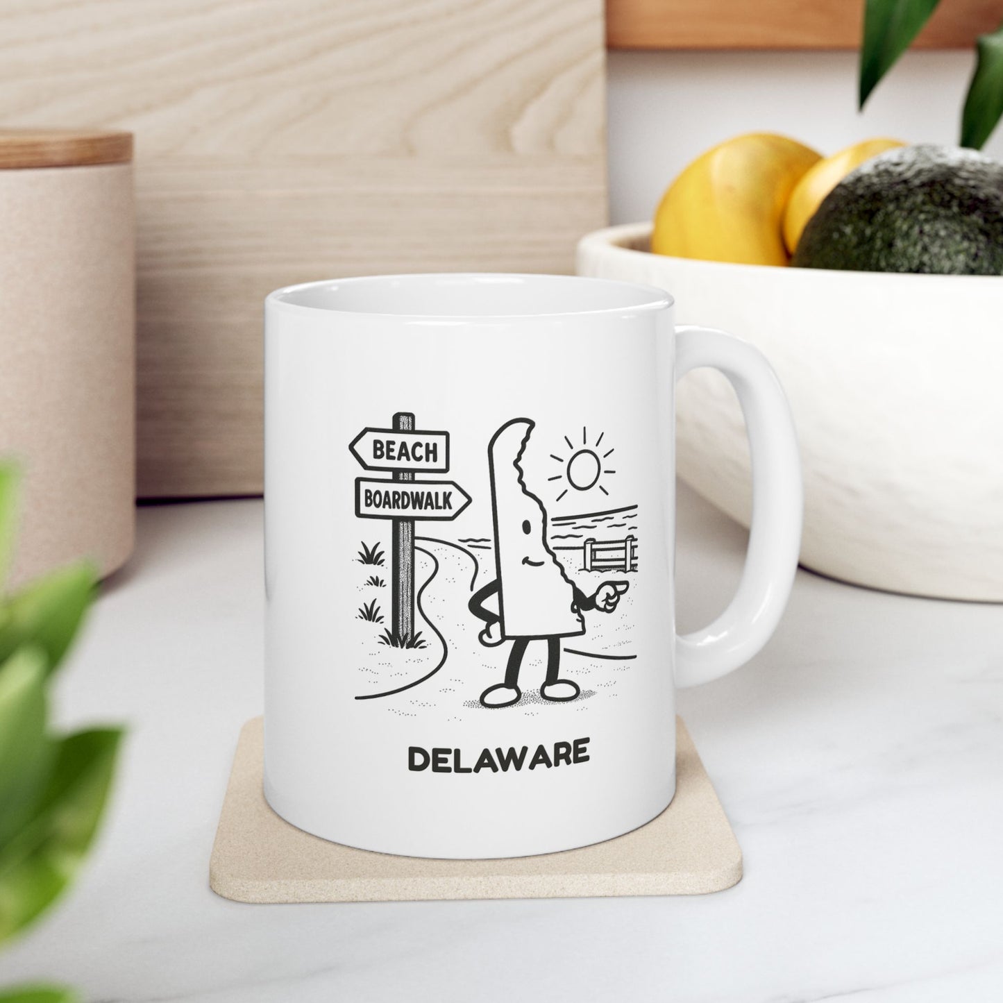 "Delaware: The state where the biggest decision of the day is whether to hit the beach or the boardwalk."  Ceramic Mug - 14149