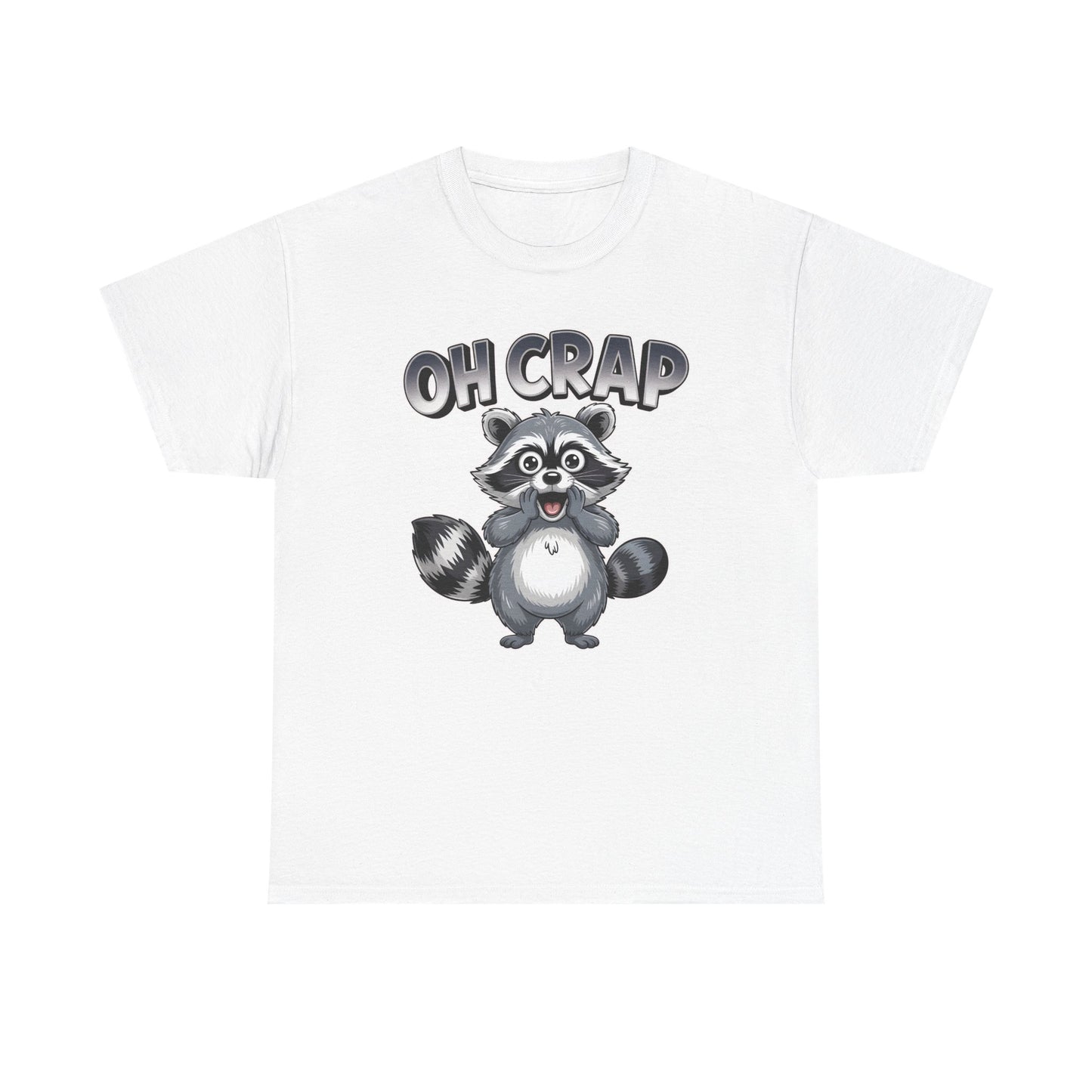 Funny Raccoon T-Shirt – “Oh Crap” Cute Meme Reaction Animal Tee Gift - 14855