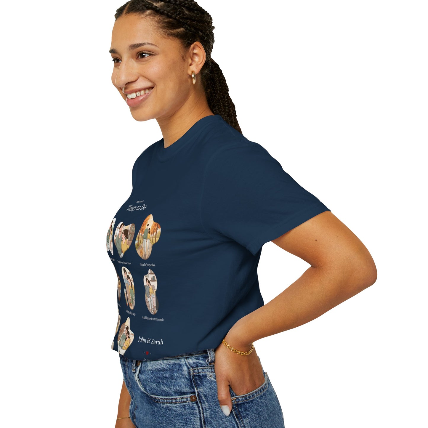Our Favourite Things to Do Together – Personalised Valentine’s Illustration T-Shirt Gift - 14721