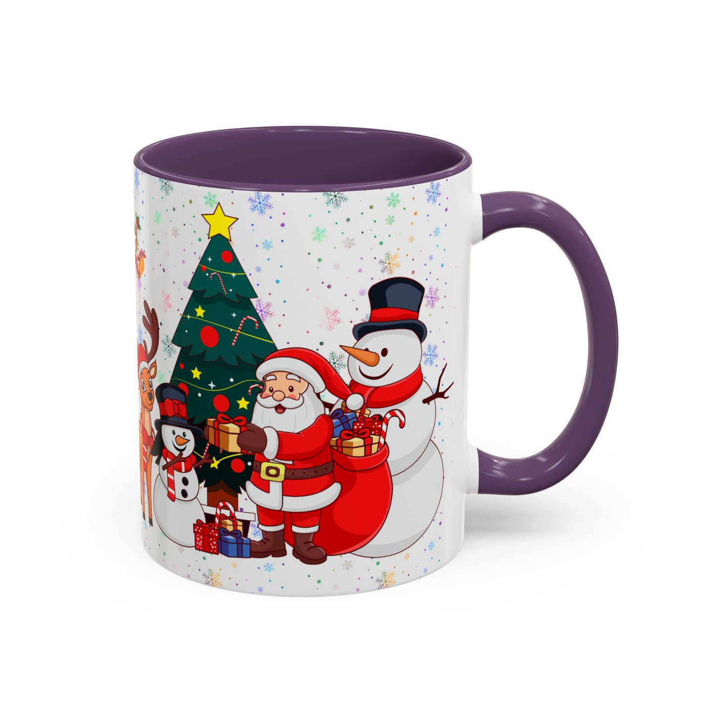 Christmas Party, Santa, Snowman, Reindeer - Accent Coffee Mug (11, 15oz) - 10426