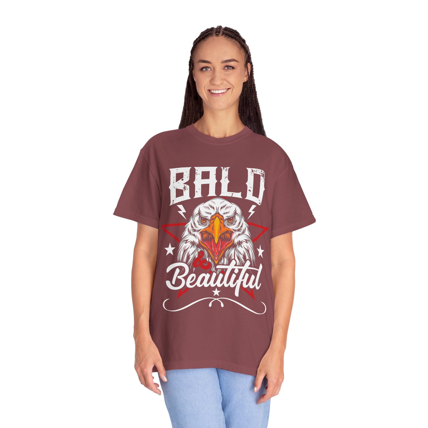 American Eagle, Bald is Beautiful T-Shirt, Unisex Garment-Dyed Tee - 13491