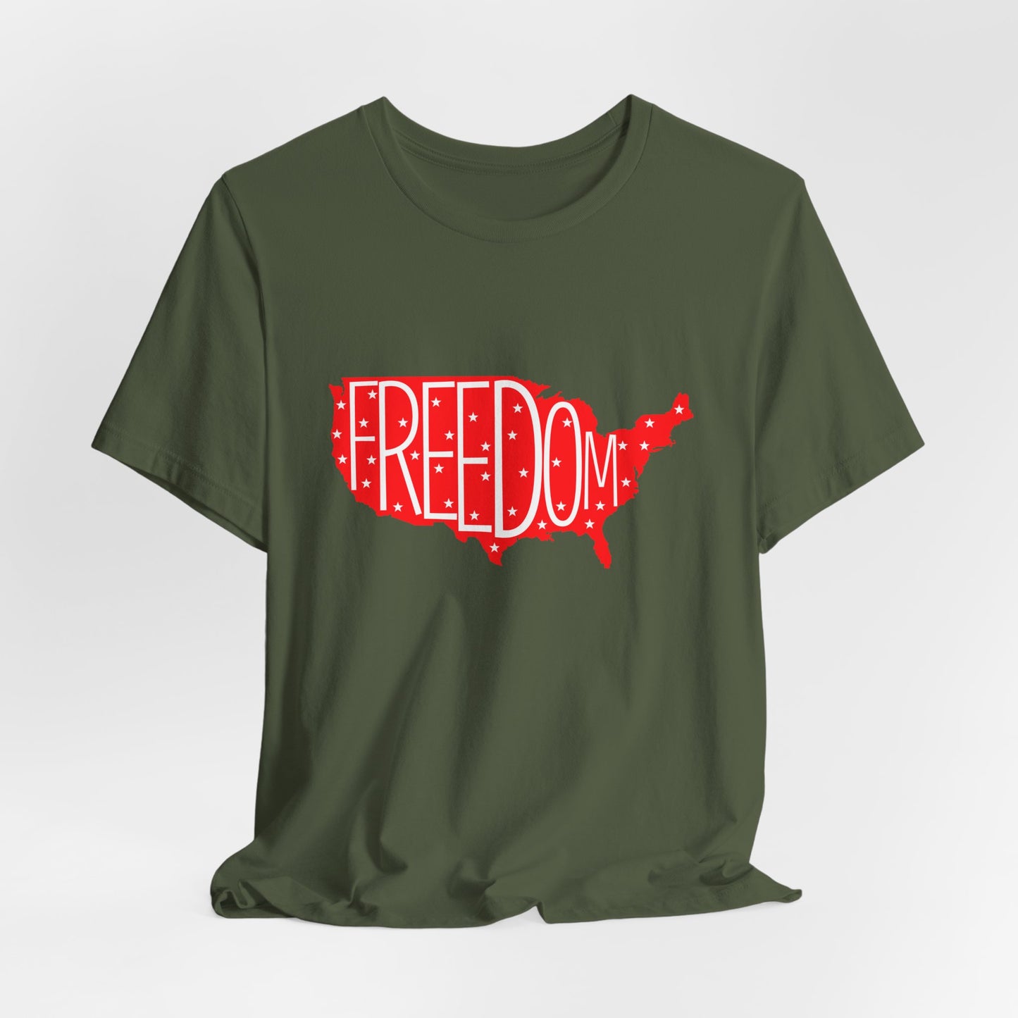 USA Freedom Tee - Comfortable Unisex Jersey Short Sleeve T-Shirt, Perfect for Independence Day, Casual Wear, Gifts, 4th of July - 13652