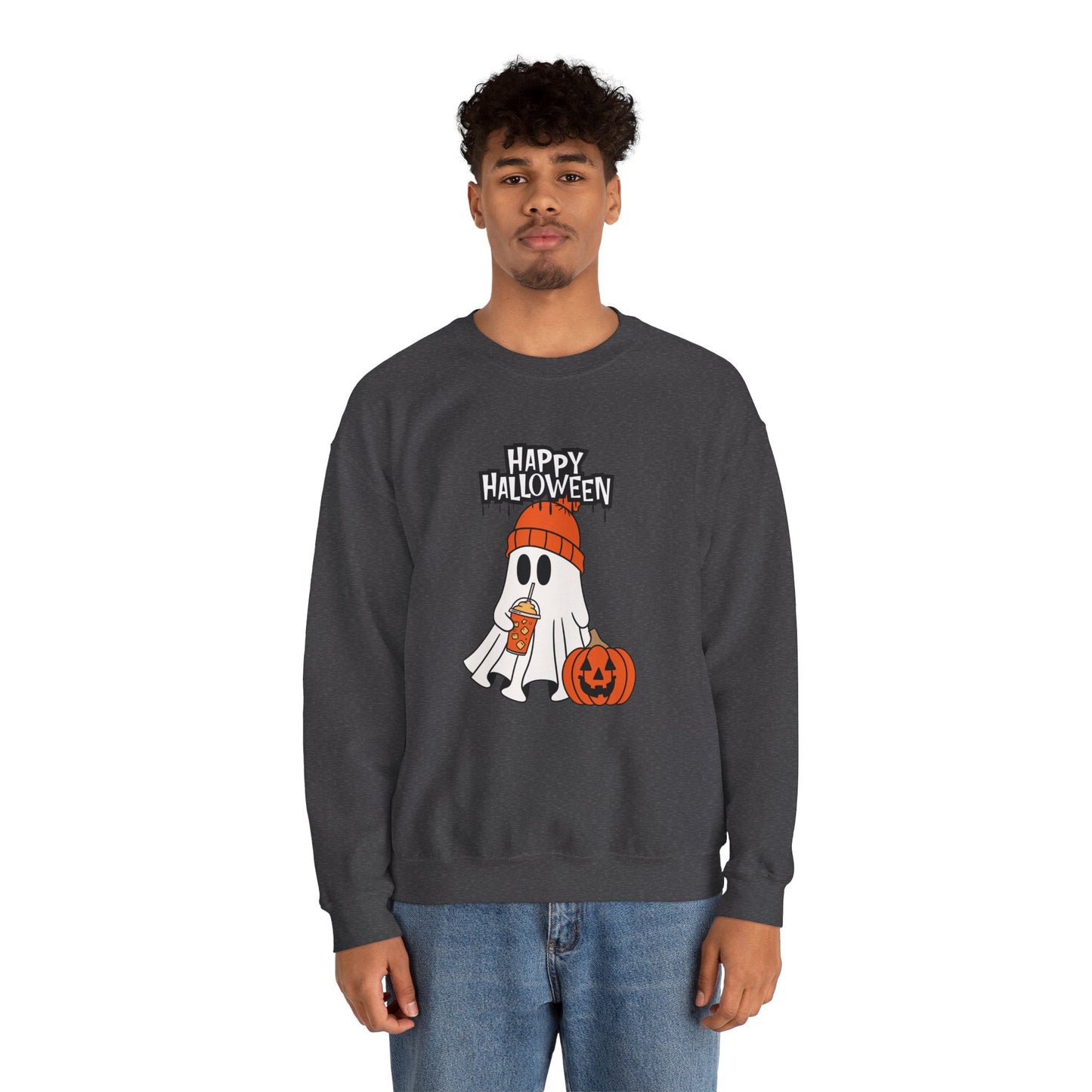 Happy Halloween, Ghost - Unisex Heavy Blend™ Crewneck Sweatshirt