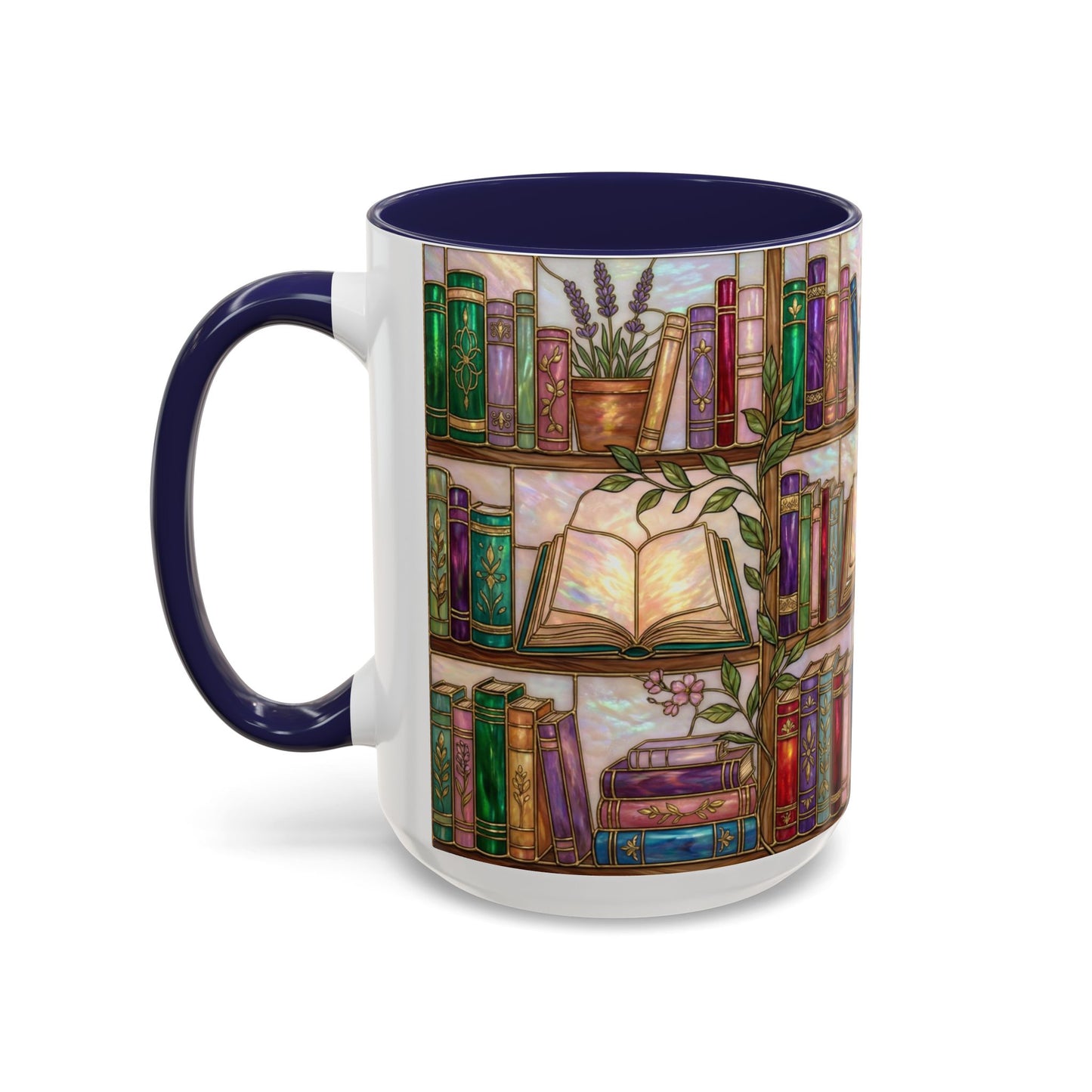 Bookish Accent Coffee Mug — Stained Glass Design (11/15 oz) - 14528