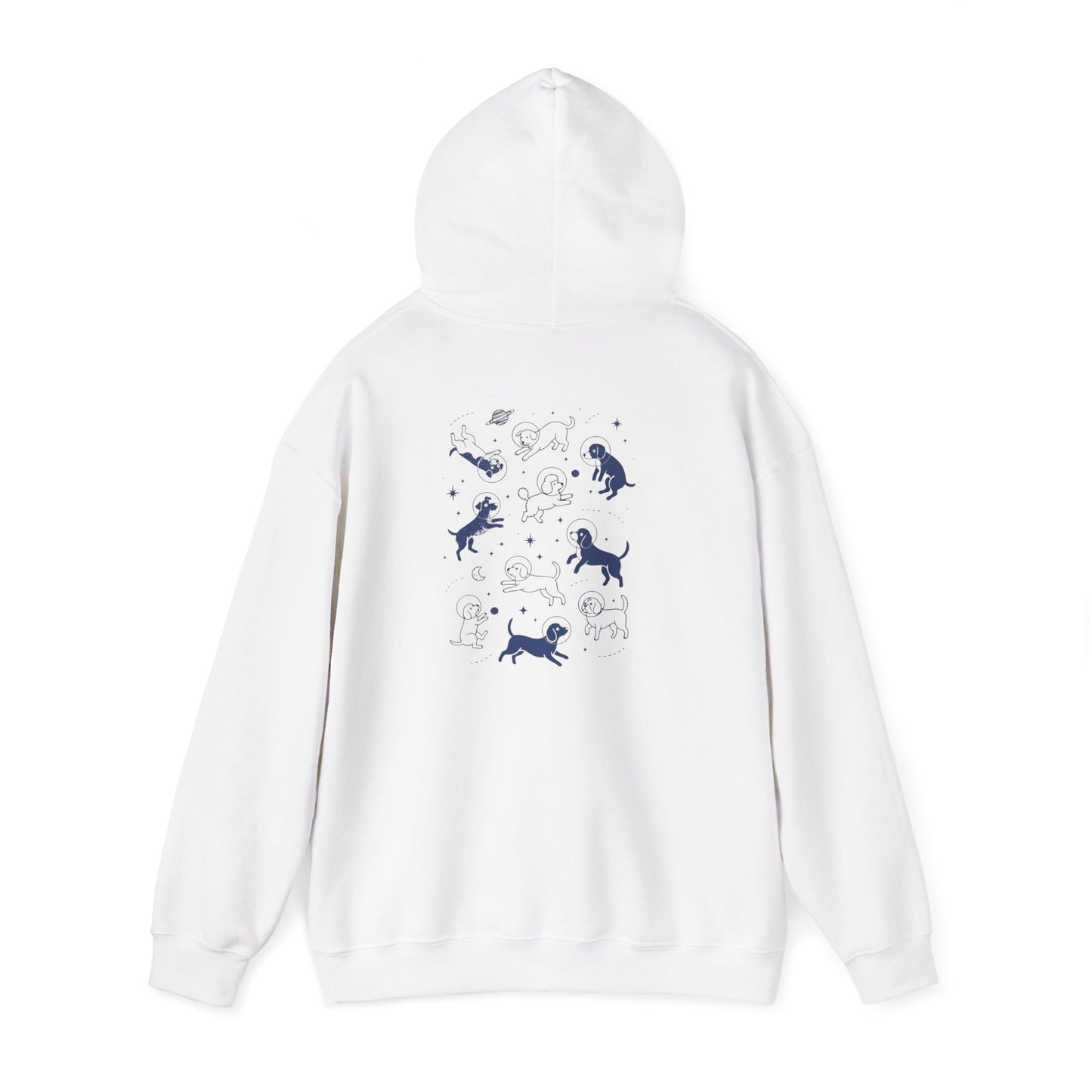 Dog in Space Hoodie – Space Puppy Graphic Hooded Sweatshirt, Unisex Heavy Blend™ - 14679