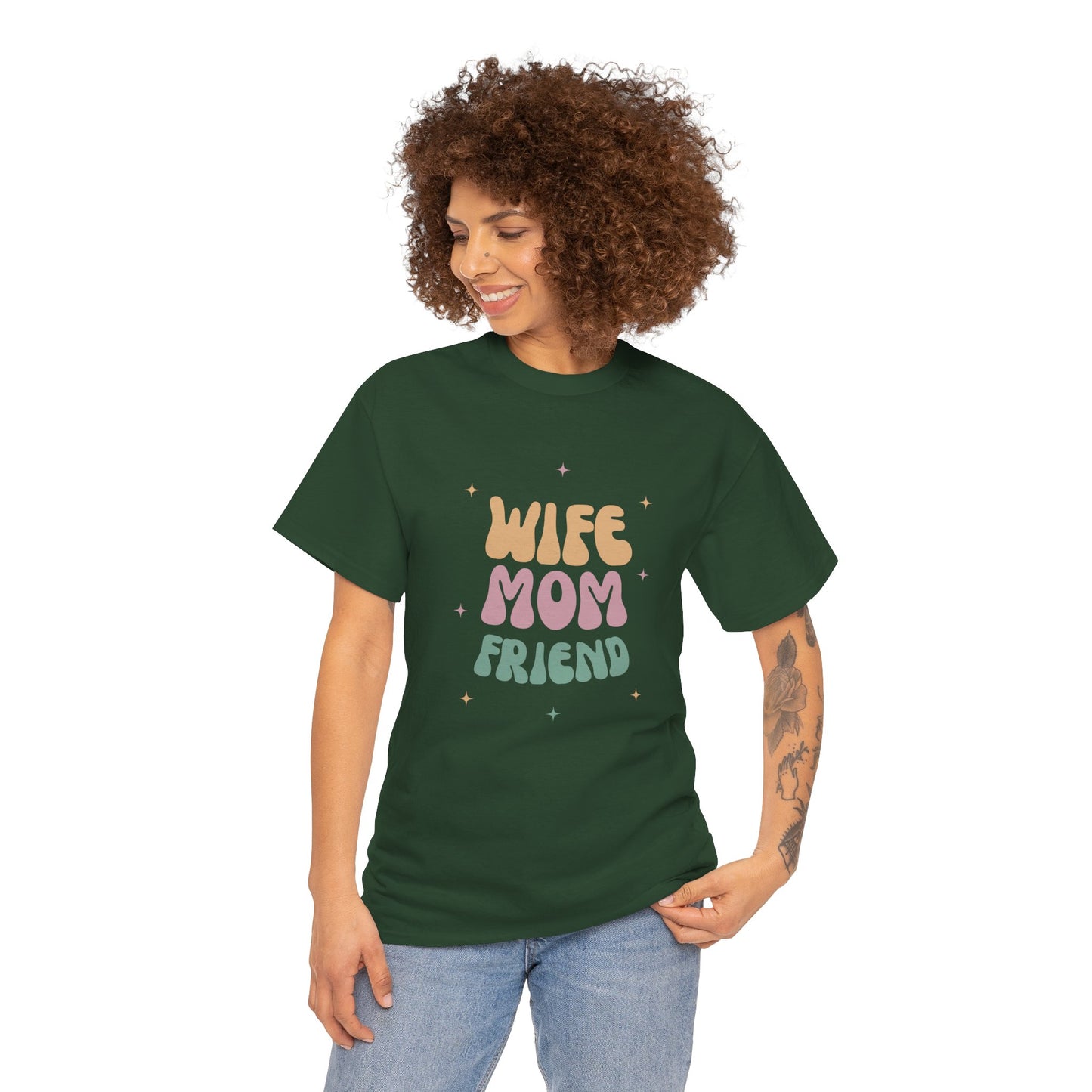 Wife Mom Friend Heavy Cotton Tee | Perfect Gift for Moms & Friends - 12462