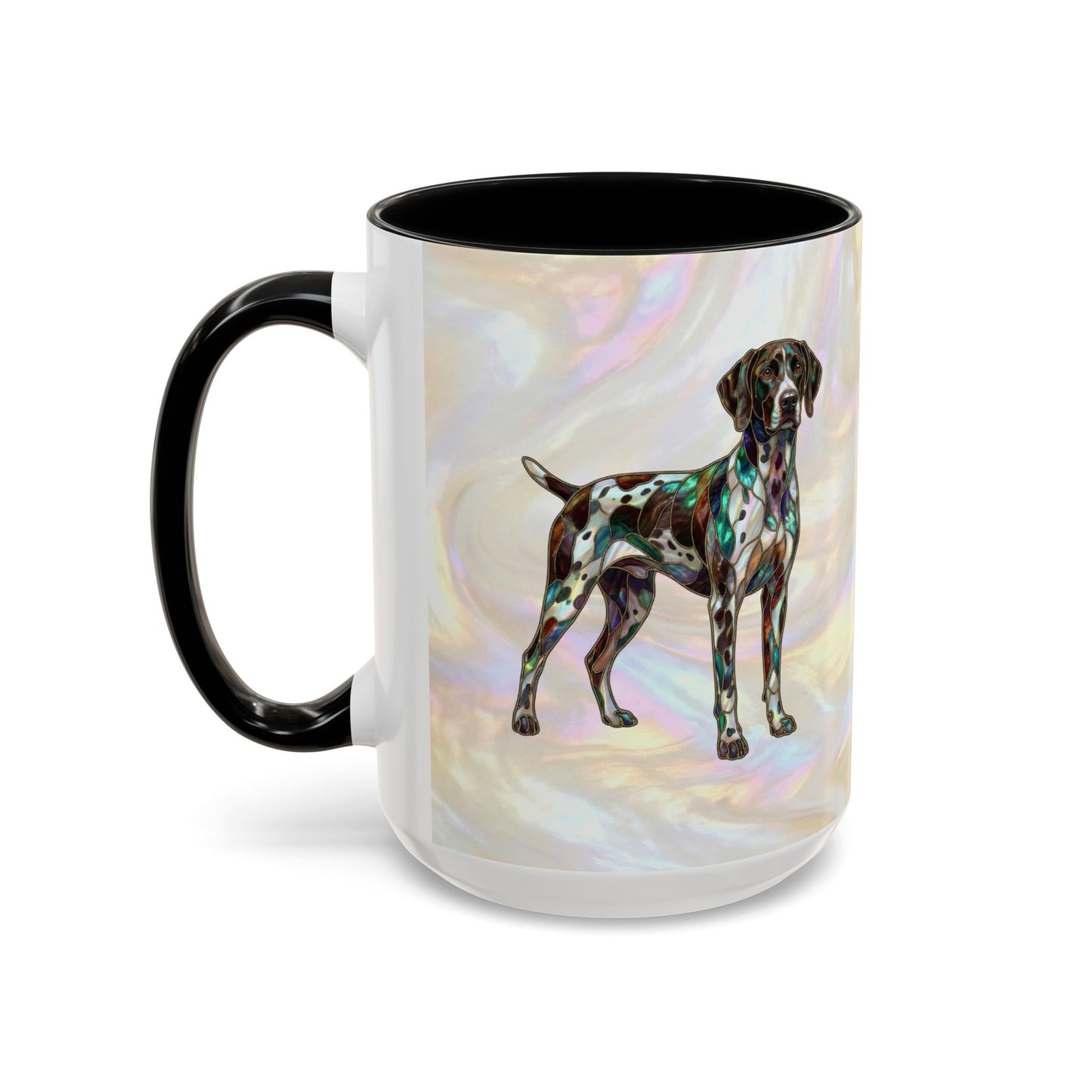 German Shorthaired Pointer Accent Coffee Mug — Stained Glass Design (11/15oz) - 14634