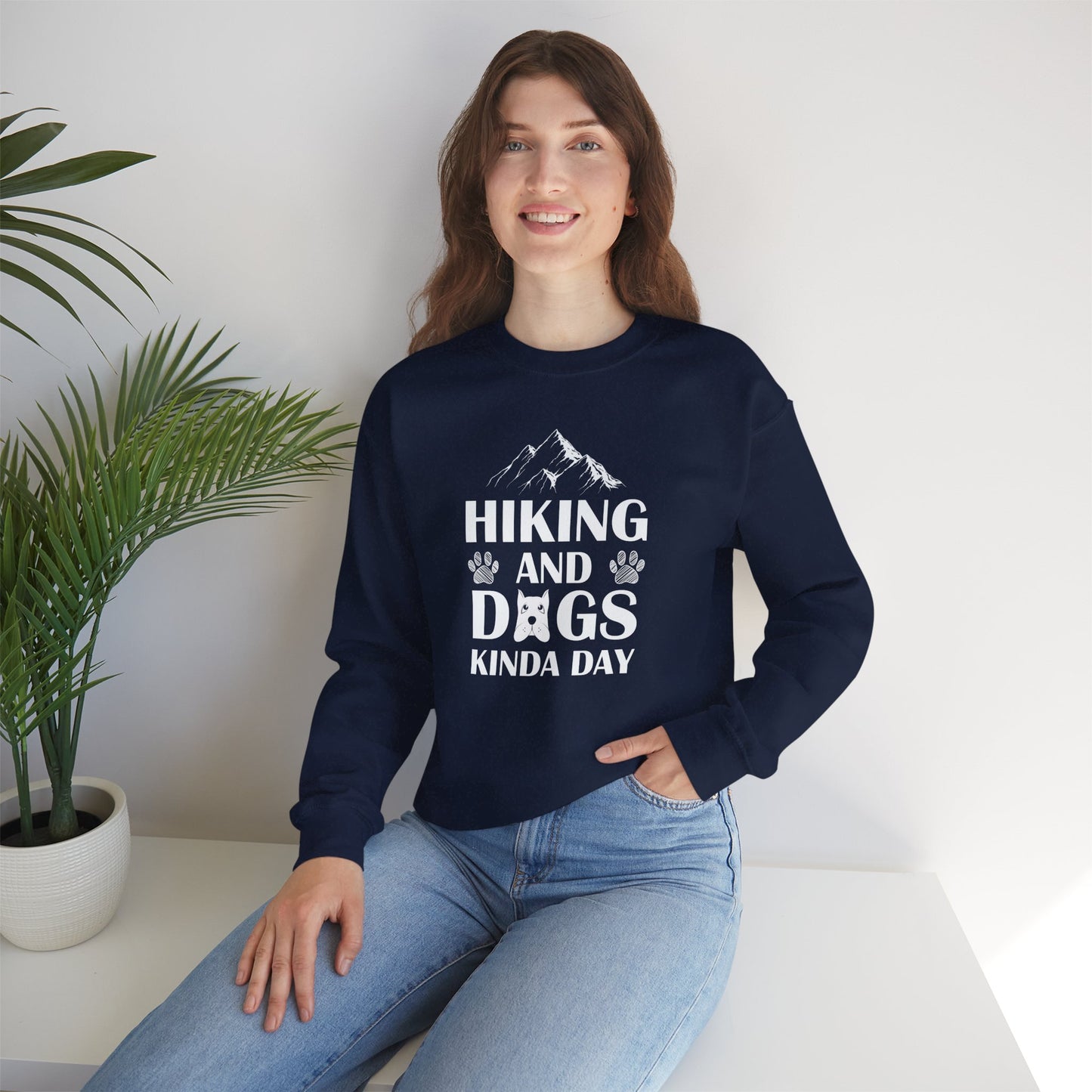 Hiking & Dogs Kinda Day - Unisex Heavy Blend™ Crewneck Sweatshirt