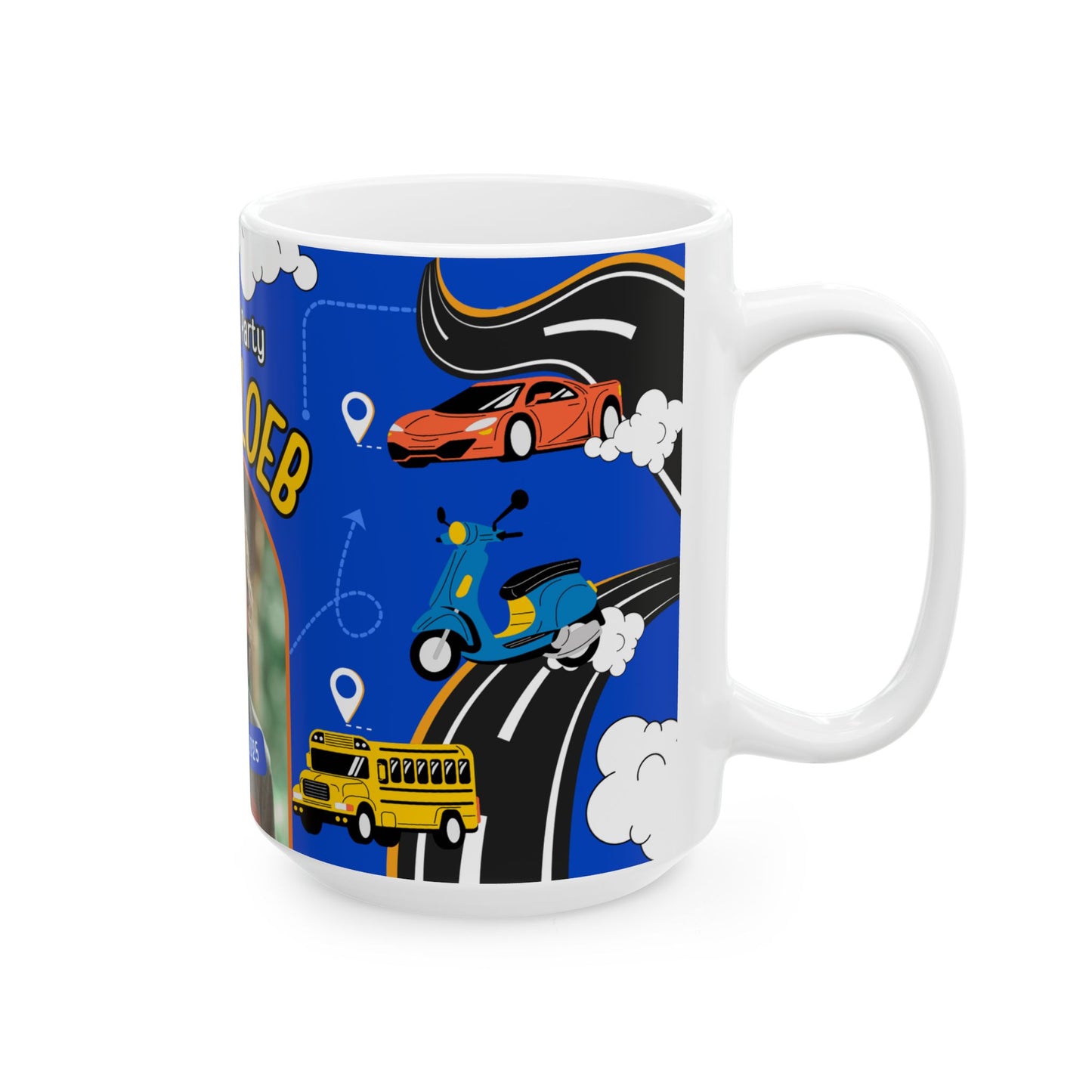 Happy Birthday, Car-Loving Boy, Details Customizable - Ceramic Mug, (11oz, 15oz) - 11236