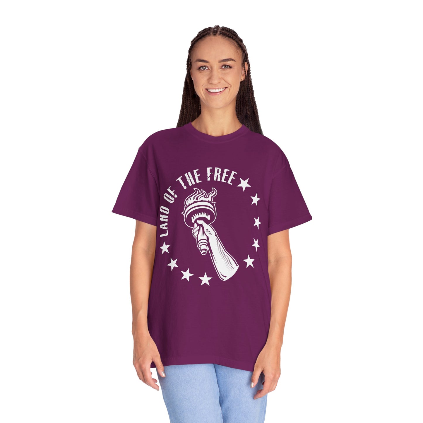Land Of the Free Graphic T-Shirt, Casual Wear for Independence Day, Gift for Freedom Lovers, Unisex Tee for Everyday Style, Comfort and Style - 13640