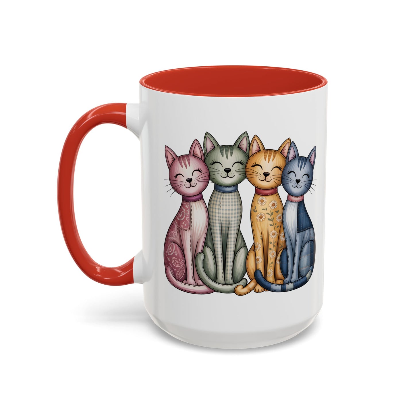 Happy Cats Illustration Mug – Colorful Cat Art Coffee Cup (11oz / 15oz) - 14769