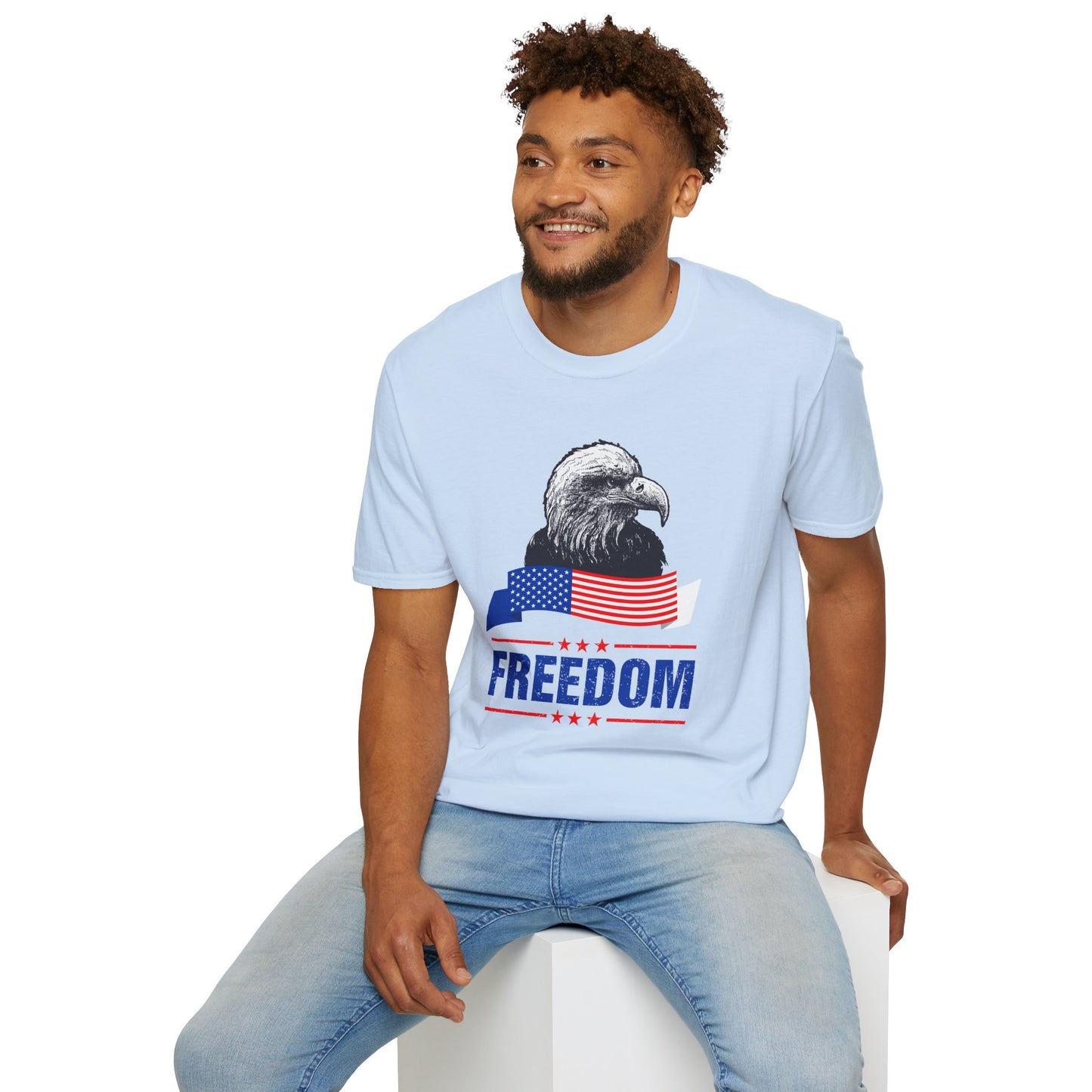 Eagle Freedom T-Shirt - Patriotic Tee for Independence Day, Memorial Day, Veteran's Day, Casual Wear, Gift for Freedom Lovers - 13738