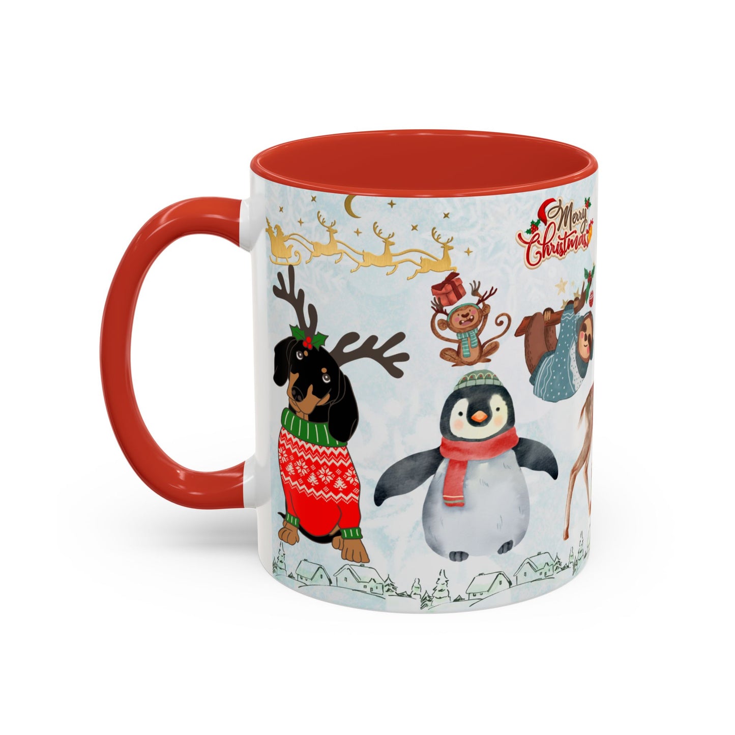 Merry Christmas, Animals - Accent Coffee Mug (11, 15oz)