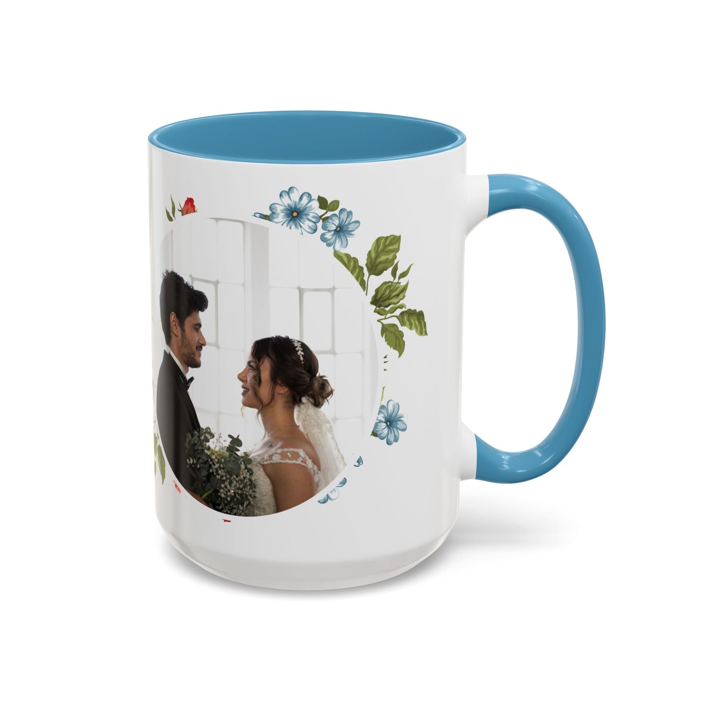 Happy Wedding, Details Customizable - Accent Coffee Mug (11, 15oz) - 10928