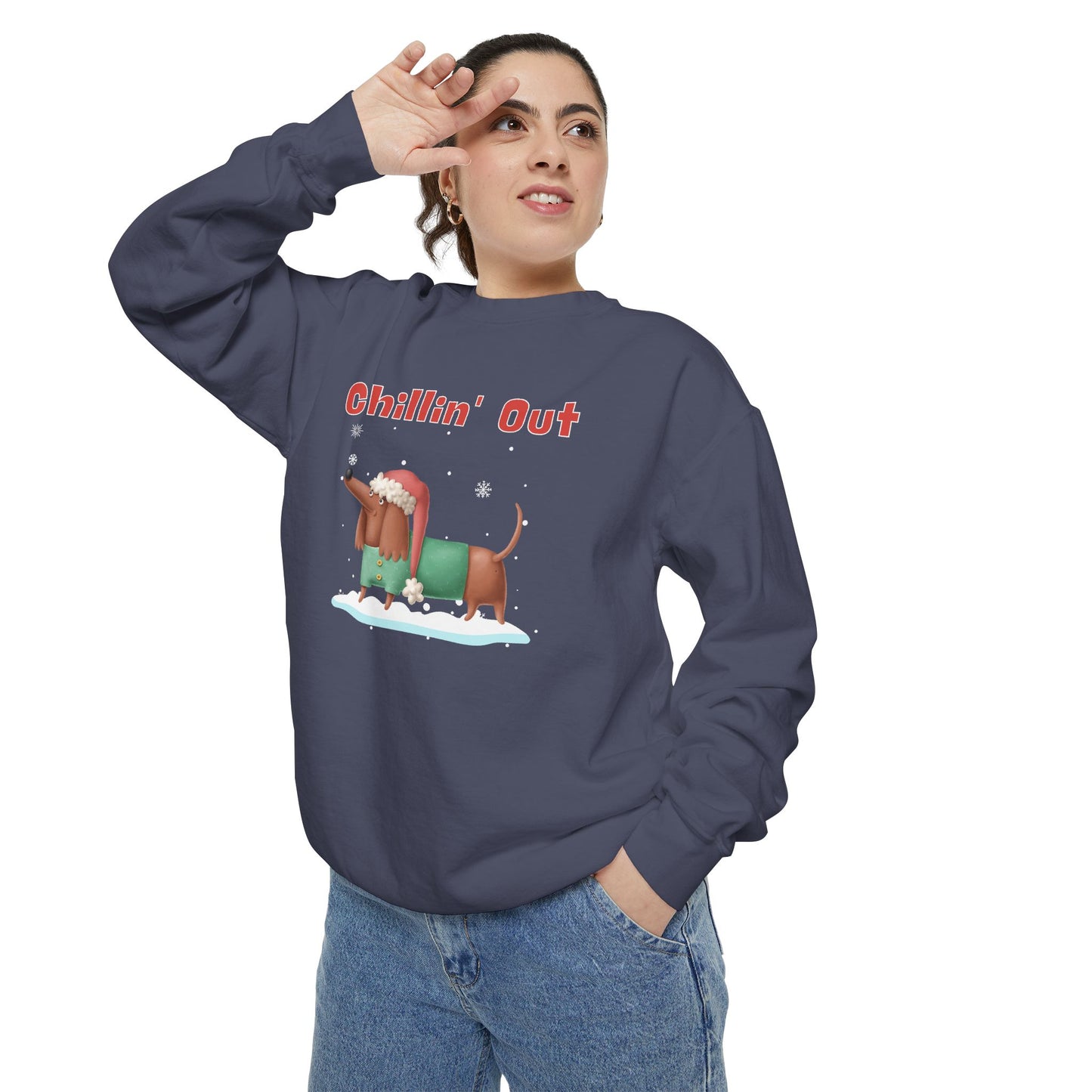 Dog, Chillin Out - Unisex Garment-Dyed Sweatshirt - 10546