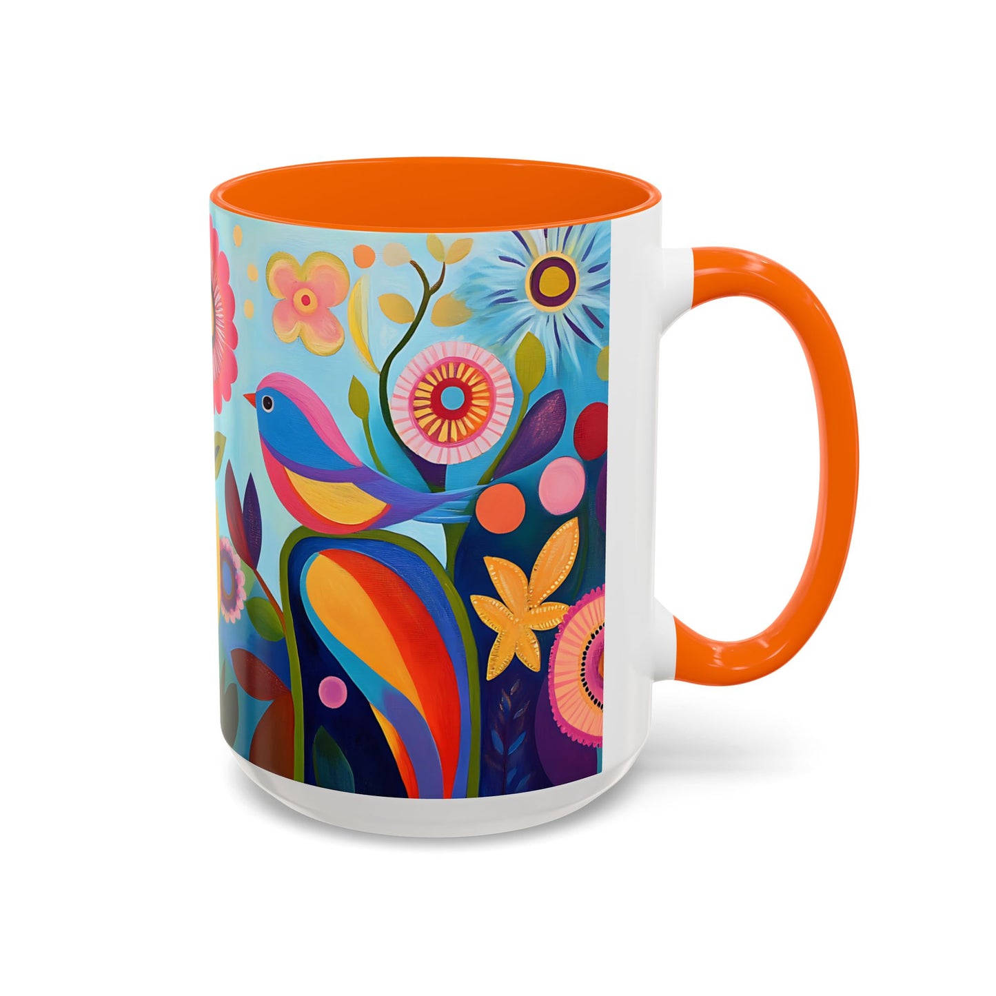 Vibrant Floral Accent Coffee Mug - Perfect for Nature Lovers and Gift Giving - 11914