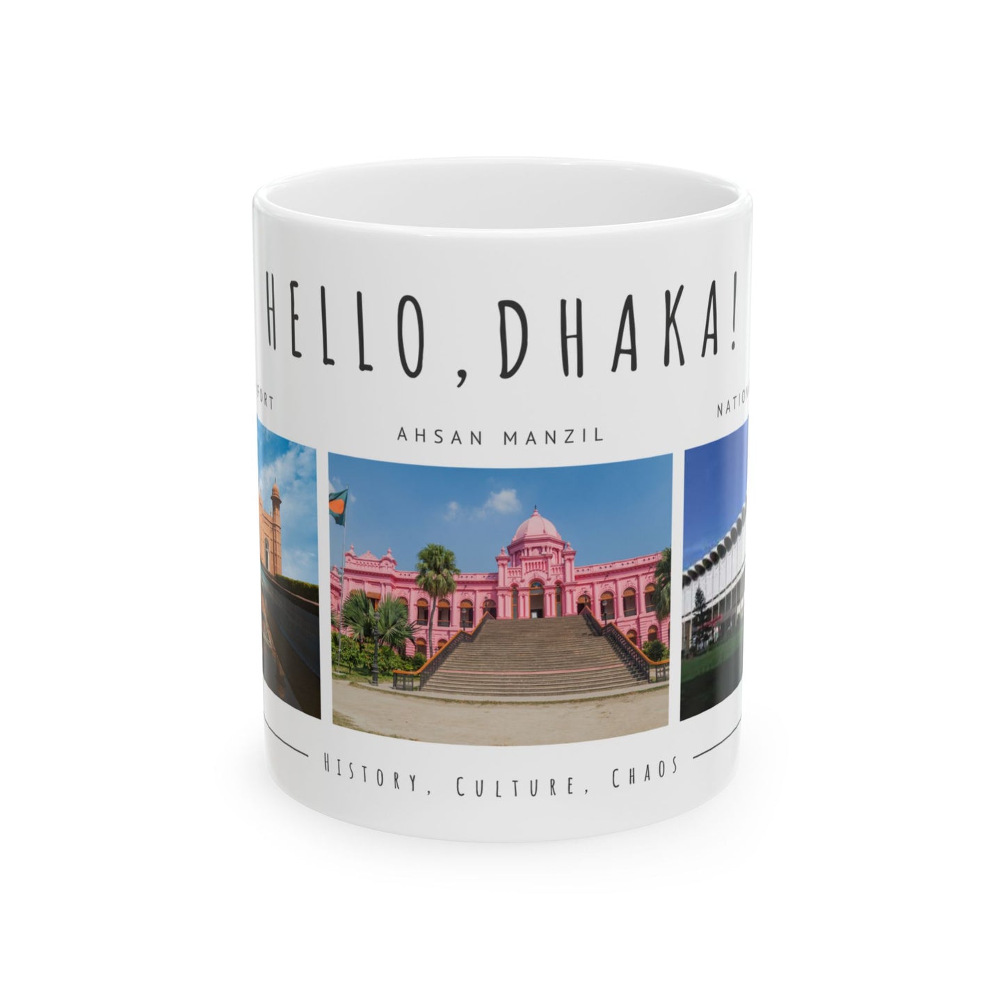 Hello Dhaka! Ceramic Mug – 11oz & 15oz – Perfect Gift for Travel Lovers and Culture Enthusiasts - 12211