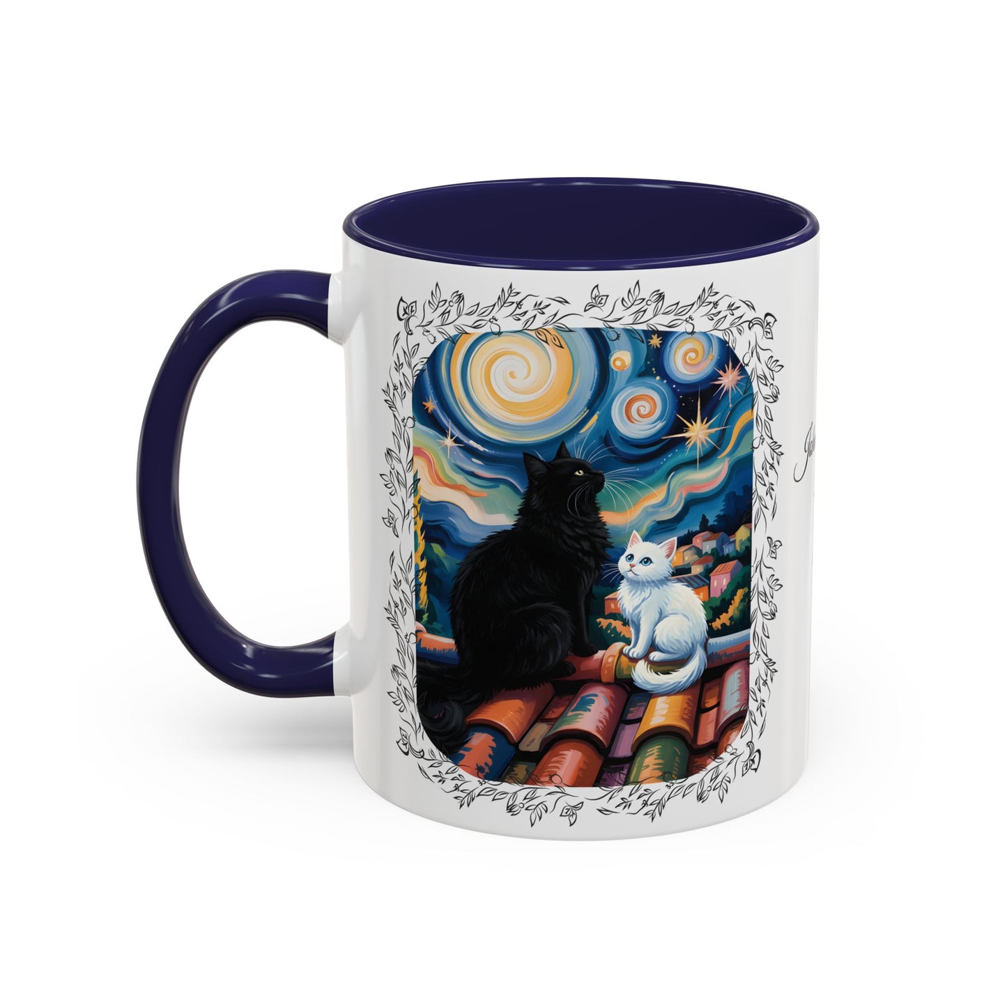 Starry Night Cats Coffee Mug – Van Gogh Inspired Cat Art | Cat Lovers Gift (11oz / 15oz) - 14758