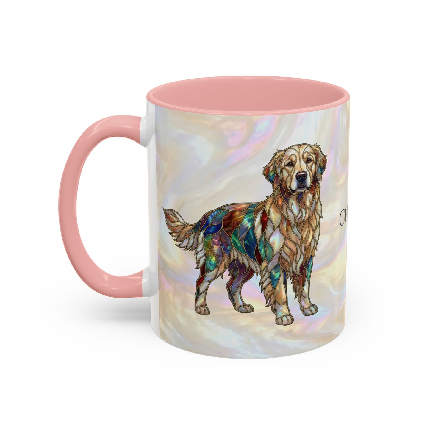 Personalized Golden Retriever Coffee Mug - Stained Glass Design 11/15oz - 14534