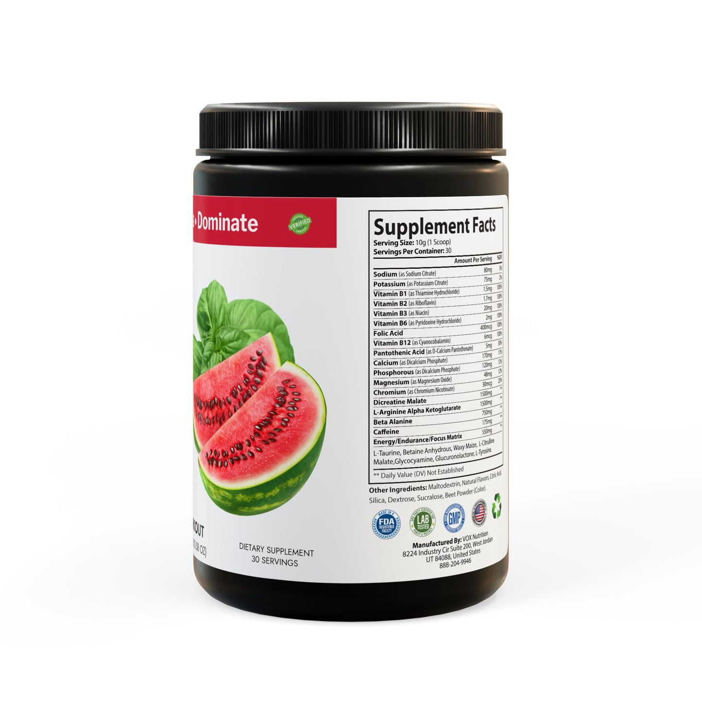 Pre-Workout Supplement, Watermelon (300g, 10.58oz)